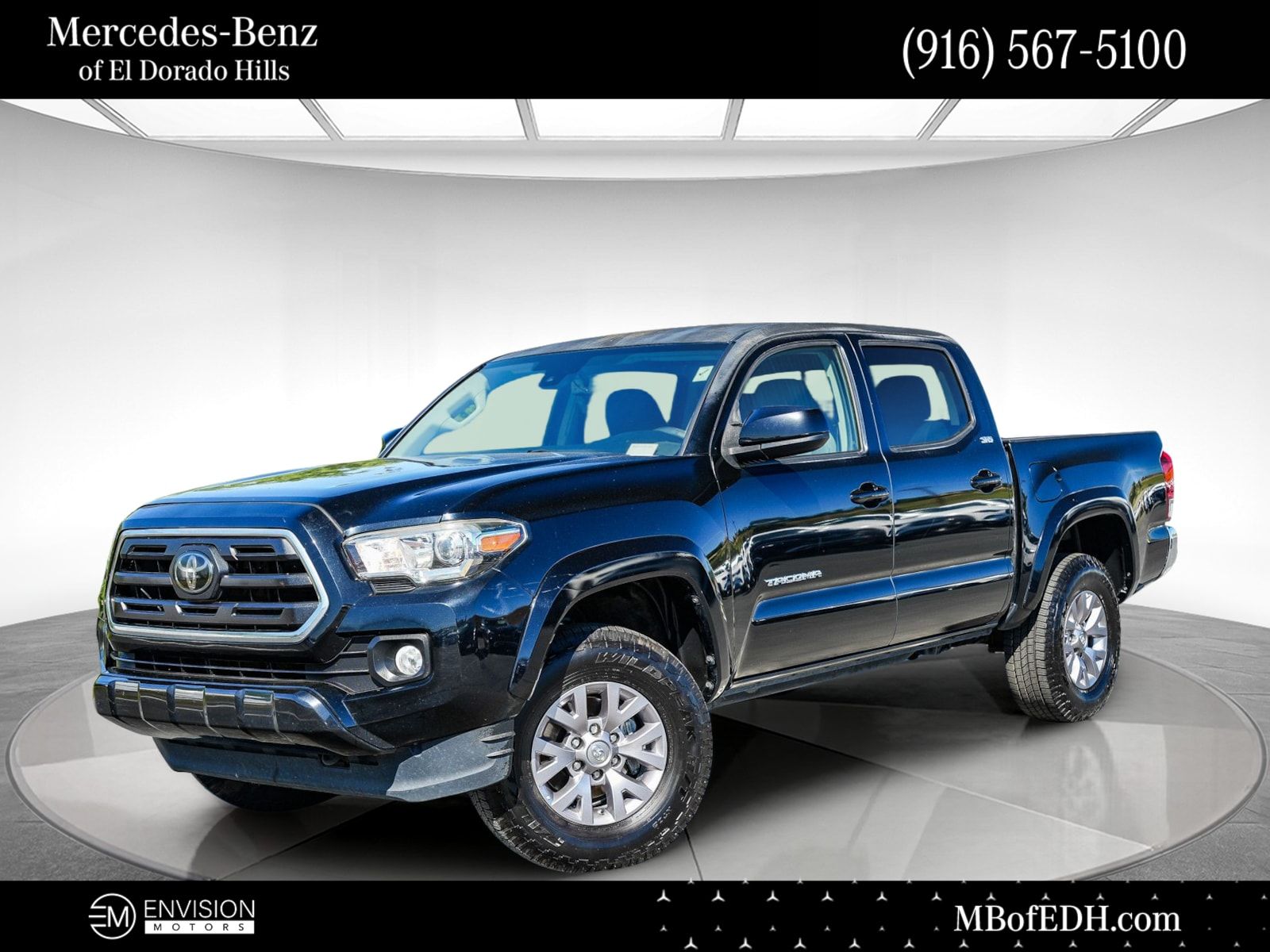 Midnight Black 2018 Toyota Tacoma SR5 V6 Double Cab RWD Pickup Truck 4X2 6-Speed Automatic