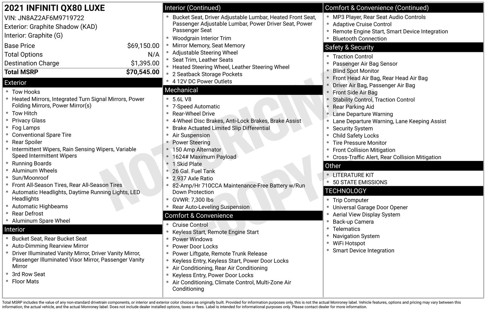 Used Car 2021 Infiniti Qx80  Luxe For Sale Under $30,000 In Austin, Texas