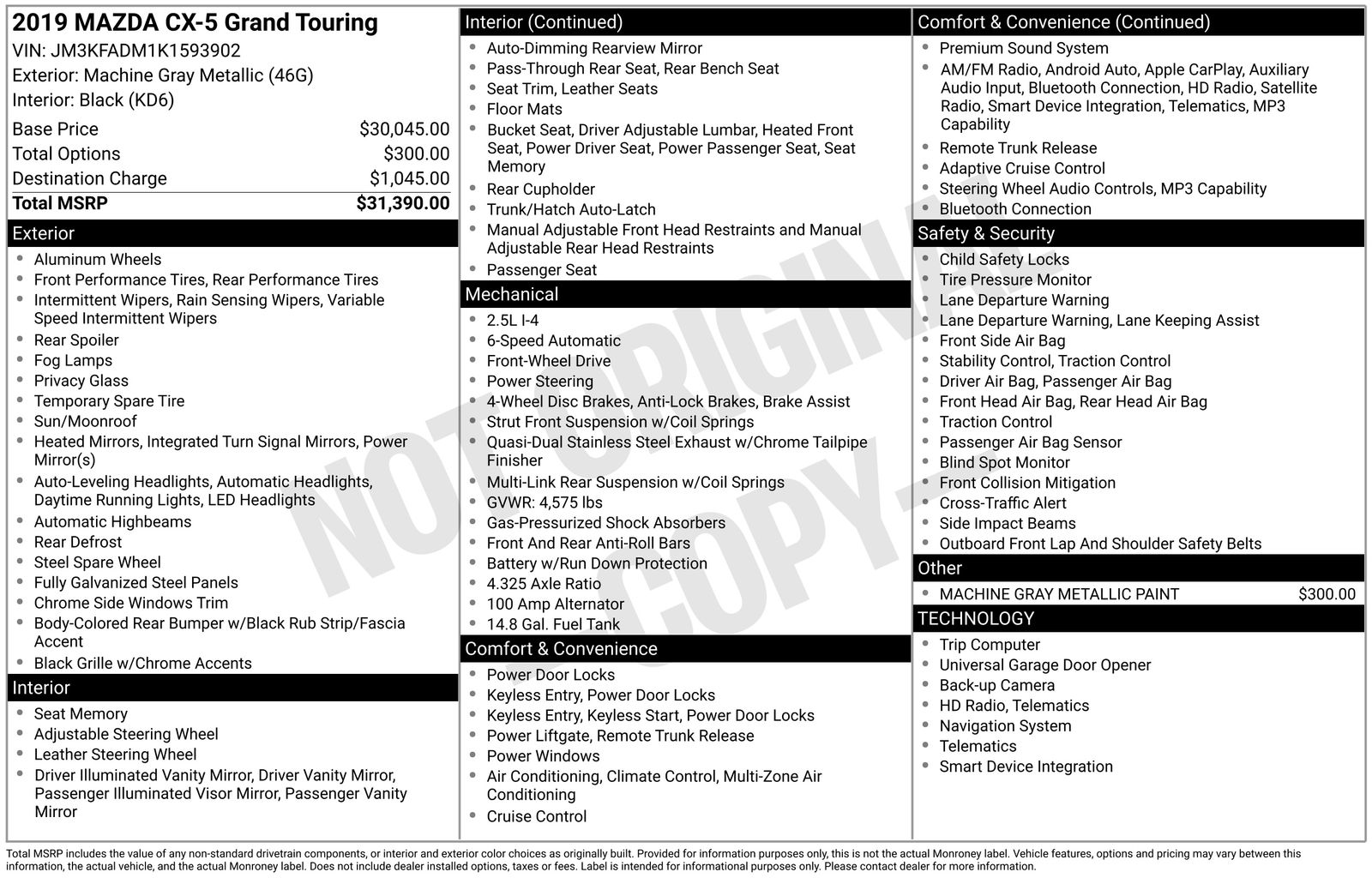 Used Car 2019 Mazda Cx-5  Grand Touring For Sale Under $25,000 In Austin, Texas