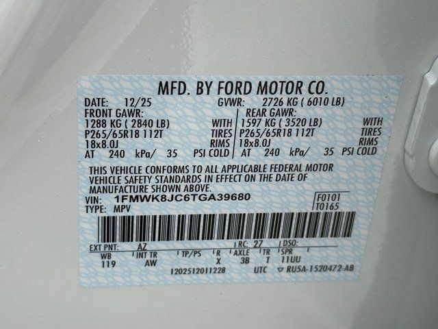 New 2026 Star White Metallic Tri-Coat Ford Tremor image 37