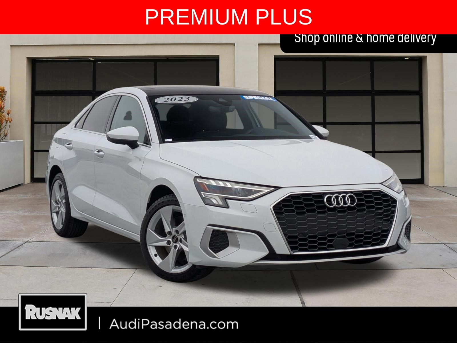 Glacier White 2023 Audi A3 Sedan Front-Wheel Drive 7-Speed Automatic