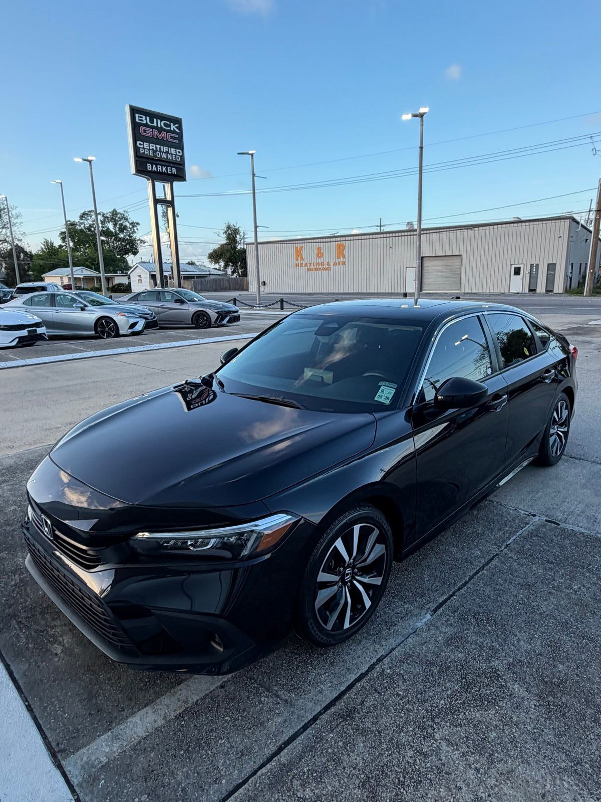 Black 2024 Honda Civic EX FWD Sedan Front-Wheel Drive Continuously Variable Transmission