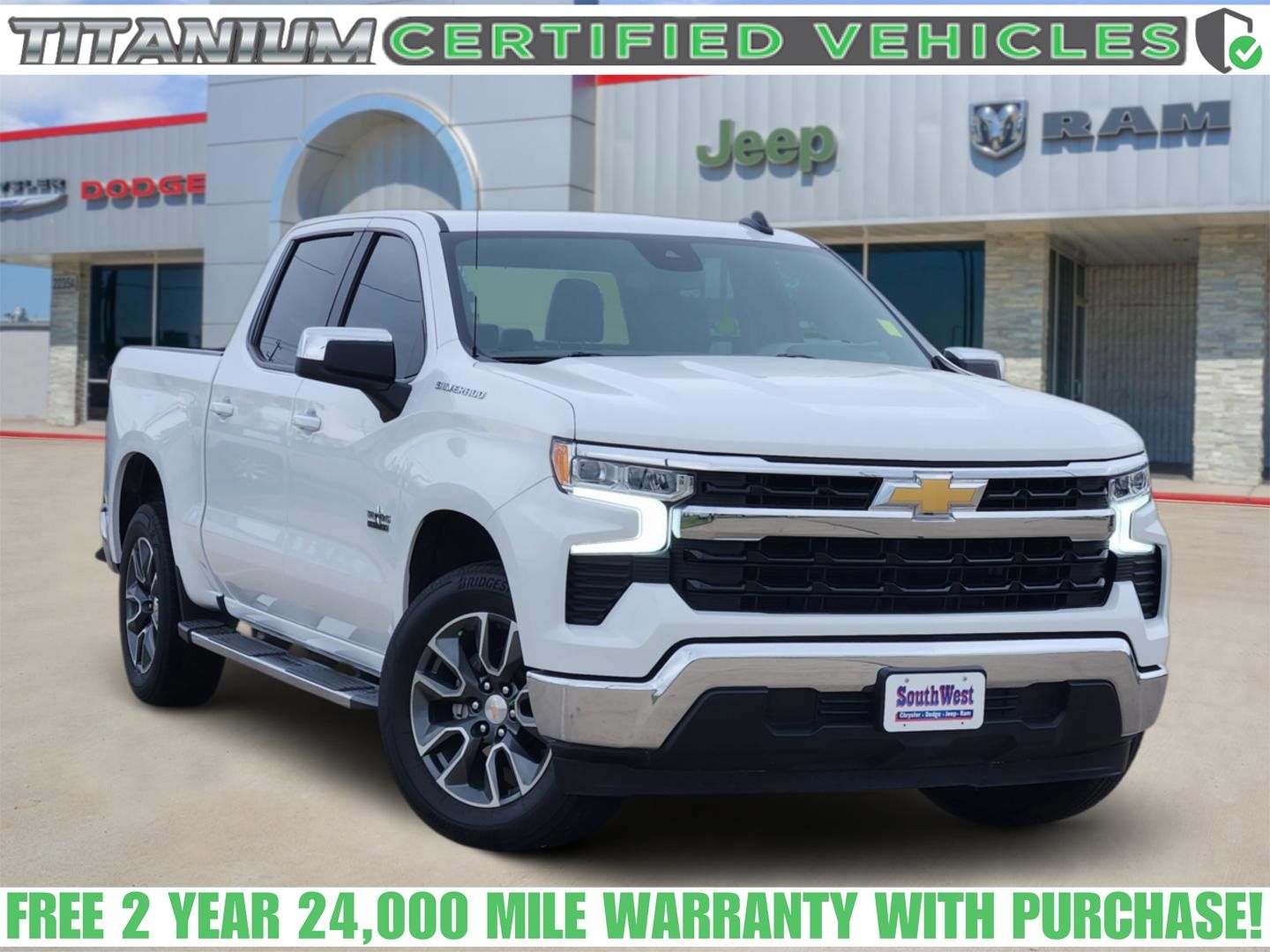 Summit White 2025 Chevrolet Silverado 1500 LT Crew Cab RWD Pickup Truck 4X2 Automatic