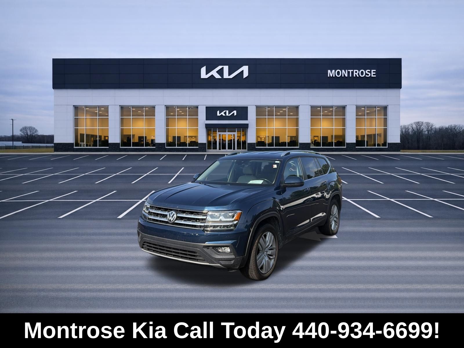 Blue Metallic 2019 Volkswagen Atlas SUV / Crossover All-Wheel Drive 8-Speed Automatic