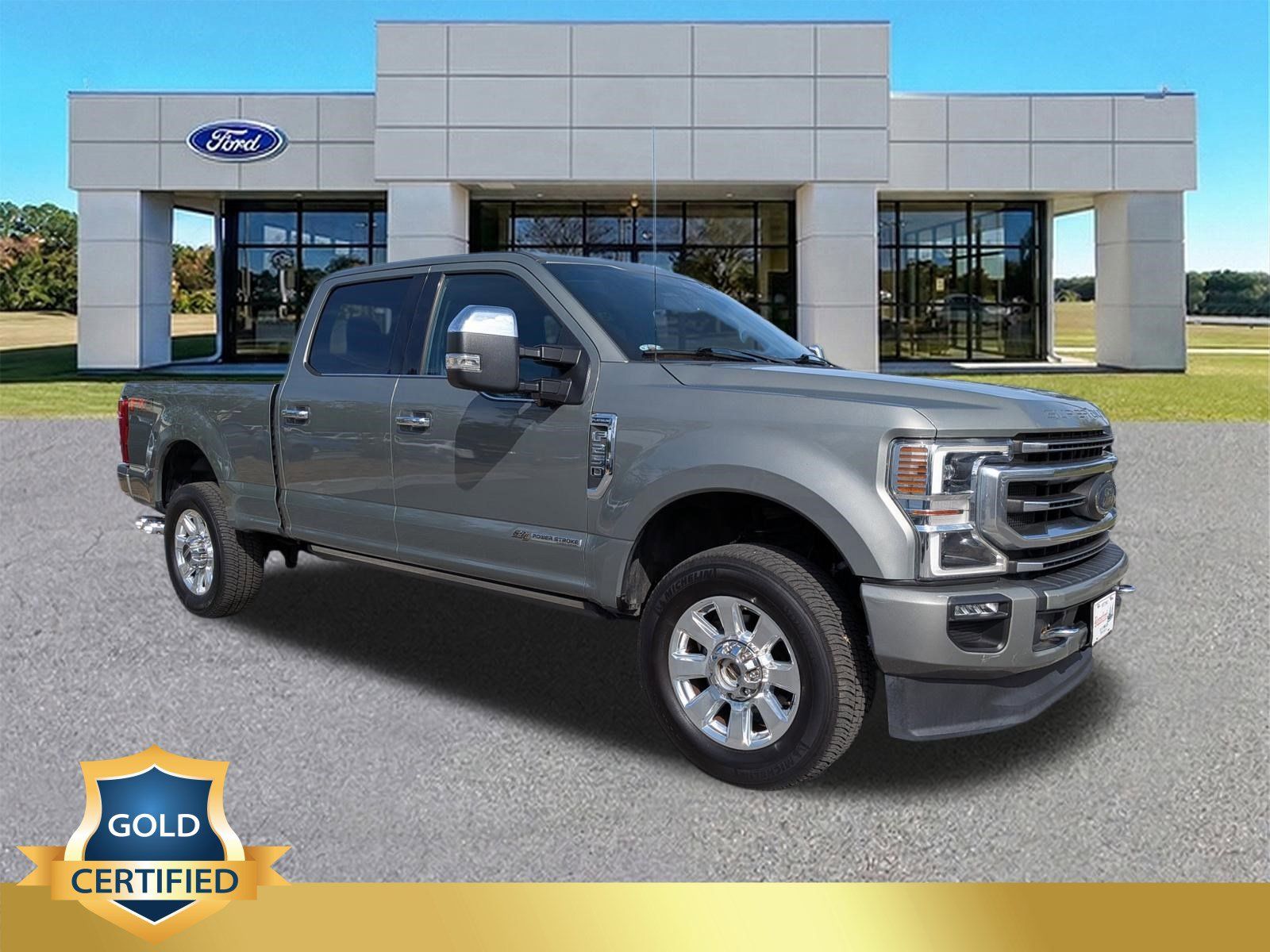 Silver Spruce Metallic 2020 Ford F-250 Super Duty Platinum Crew Cab 4WD Pickup Truck Four-Wheel Drive Automatic
