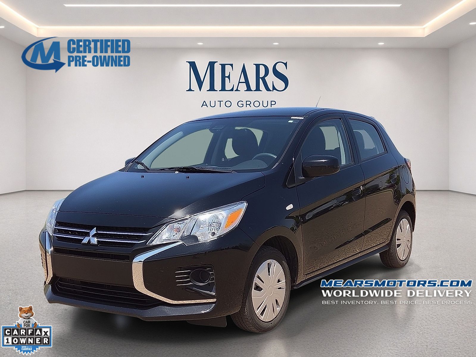 Jet Black Metallic 2024 Mitsubishi Mirage Hatchback Front-Wheel Drive Continuously Variable Transmission