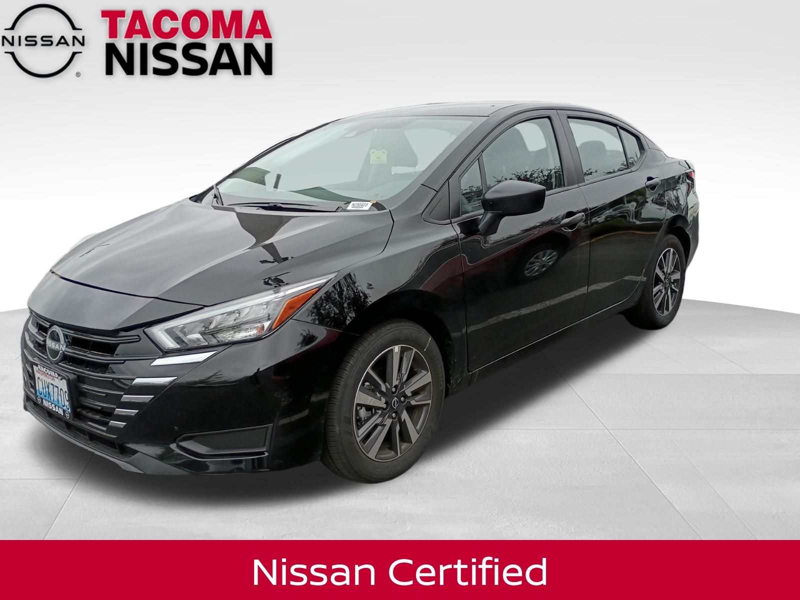Super Black Metallic 2025 Nissan Versa Sedan Front-Wheel Drive Continuously Variable Transmission