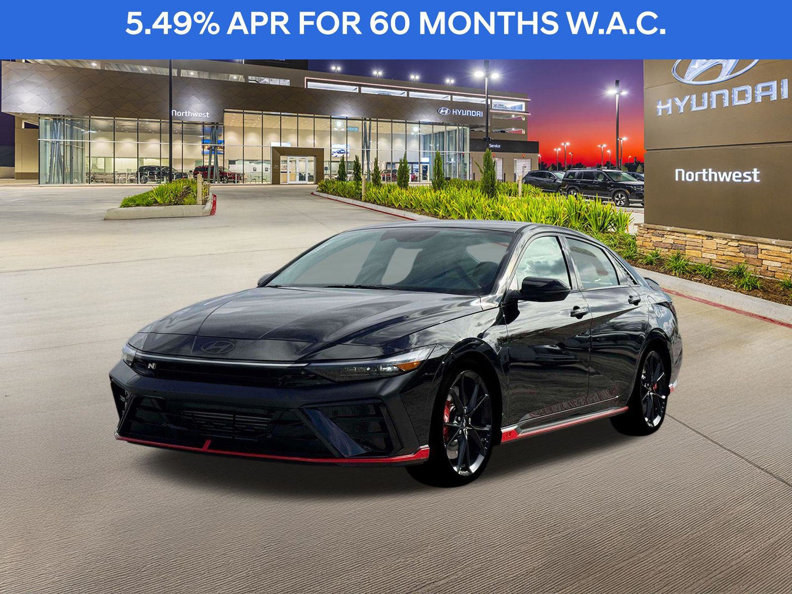 Black 2026 Hyundai Elantra N Sedan Front-Wheel Drive 8-Speed Automatic