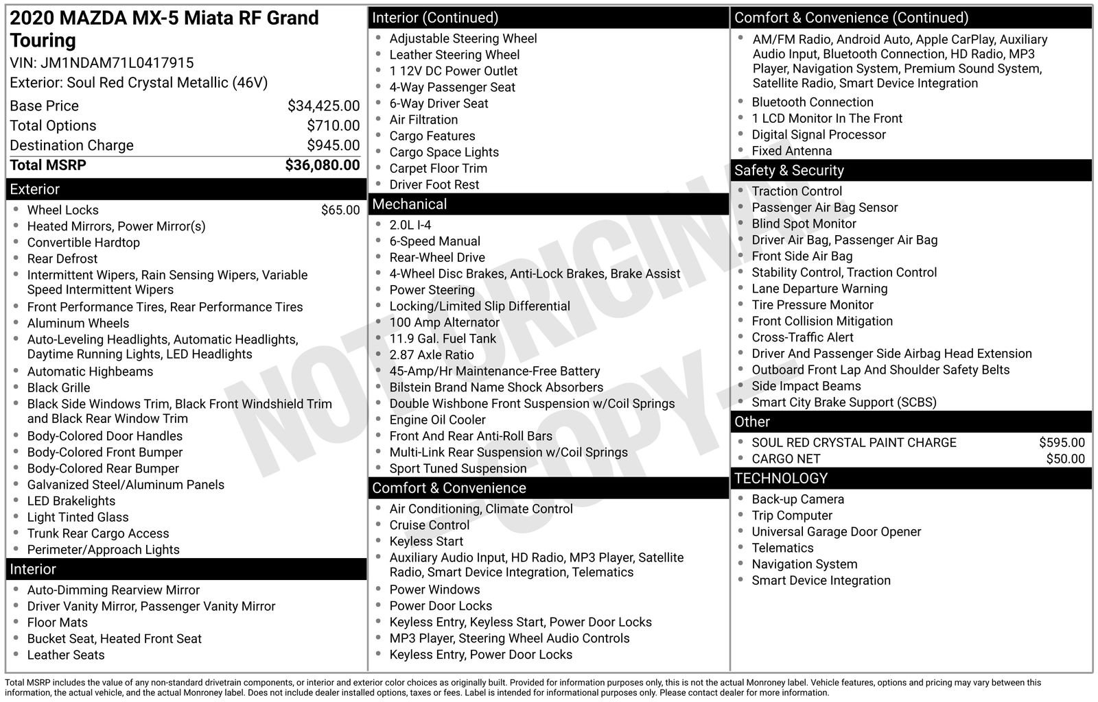 Used Car 2020 Mazda Miata Rf  Grand Touring For Sale Under $30,000 In Austin, Texas