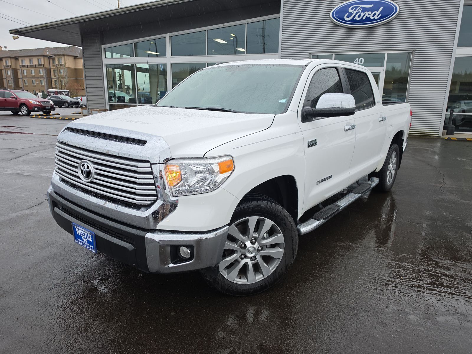 Super White 2015 Toyota Tundra Limited CrewMax 5.7L Pickup Truck 4X2 6-Speed Automatic Overdrive
