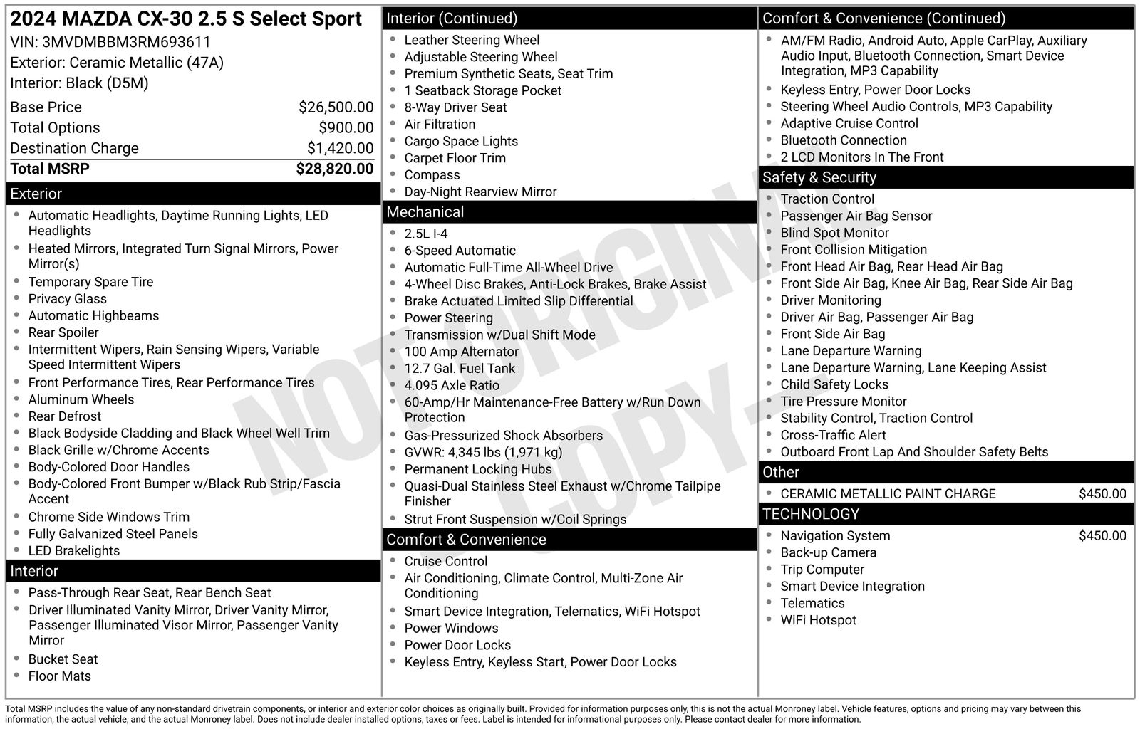 Used Car 2024 Mazda Cx-30  2.5 S Select Sport For Sale Under $25,000 In Austin, Texas