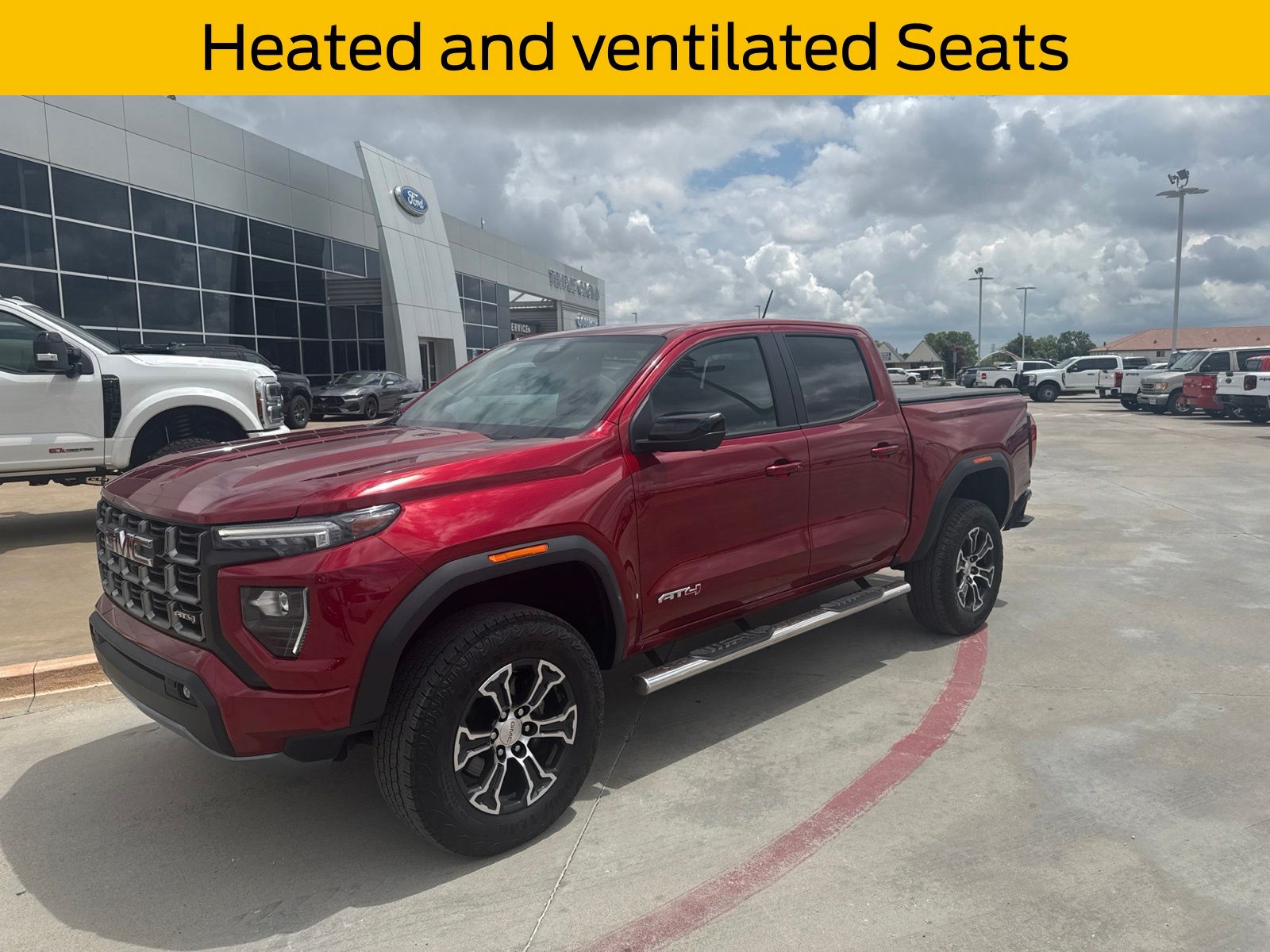 Volcanic Red Tintcoat 2023 GMC Canyon Pickup Truck Four-Wheel Drive 8-Speed Automatic