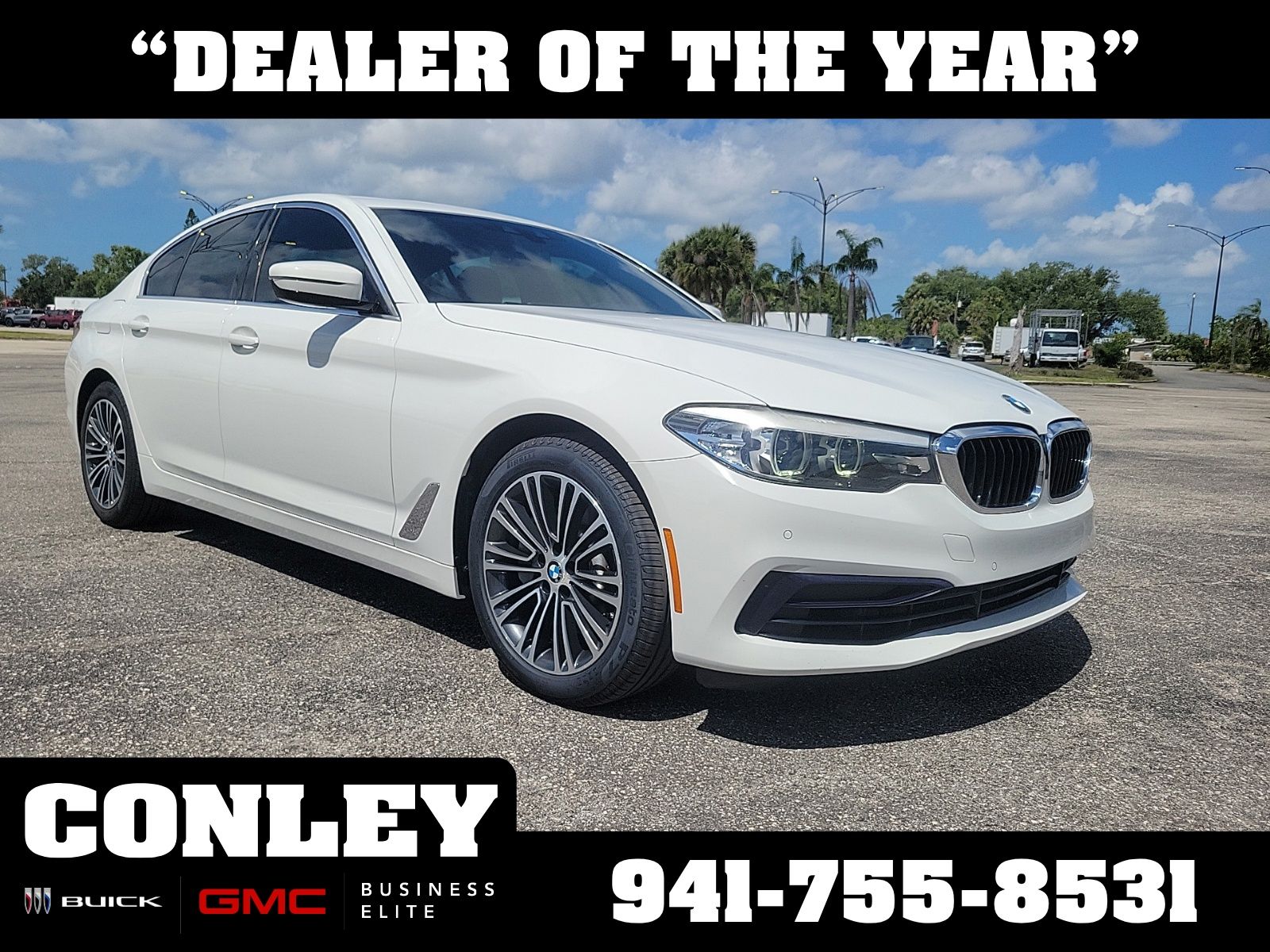 Alpine White 2019 BMW 5 Series Sedan Rear-Wheel Drive 8-Speed Automatic