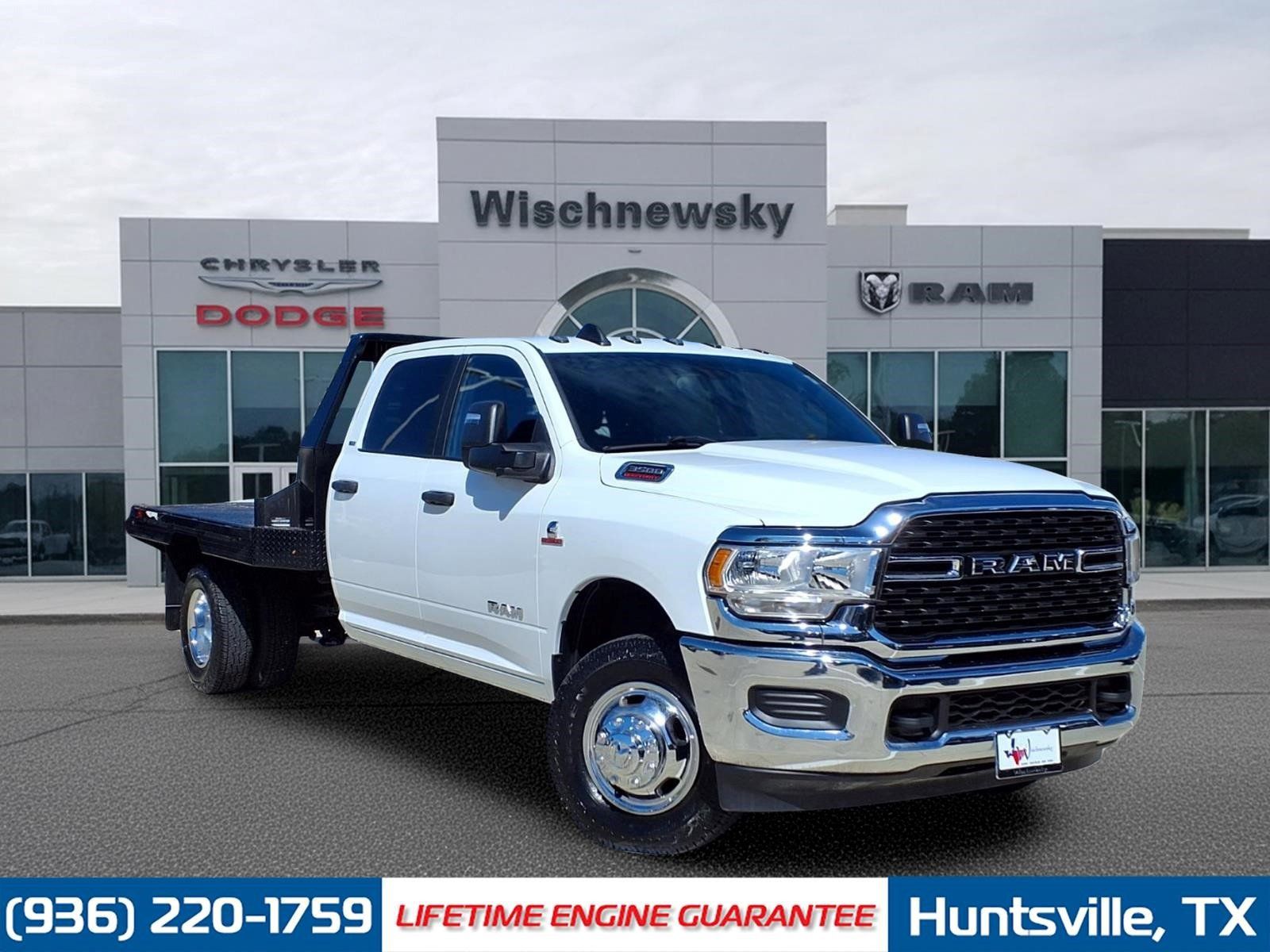 Bright White Clearcoat 2024 RAM 3500 Chassis SLT Crew Cab LB DRW 4WD Pickup Truck Four-Wheel Drive 6-Speed Automatic