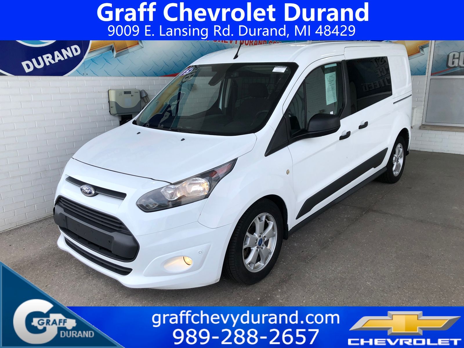 Frozen White 2015 Ford Transit Connect Cargo XLT LWB FWD with Rear Cargo Doors Van Front-Wheel Drive 6-Speed Automatic