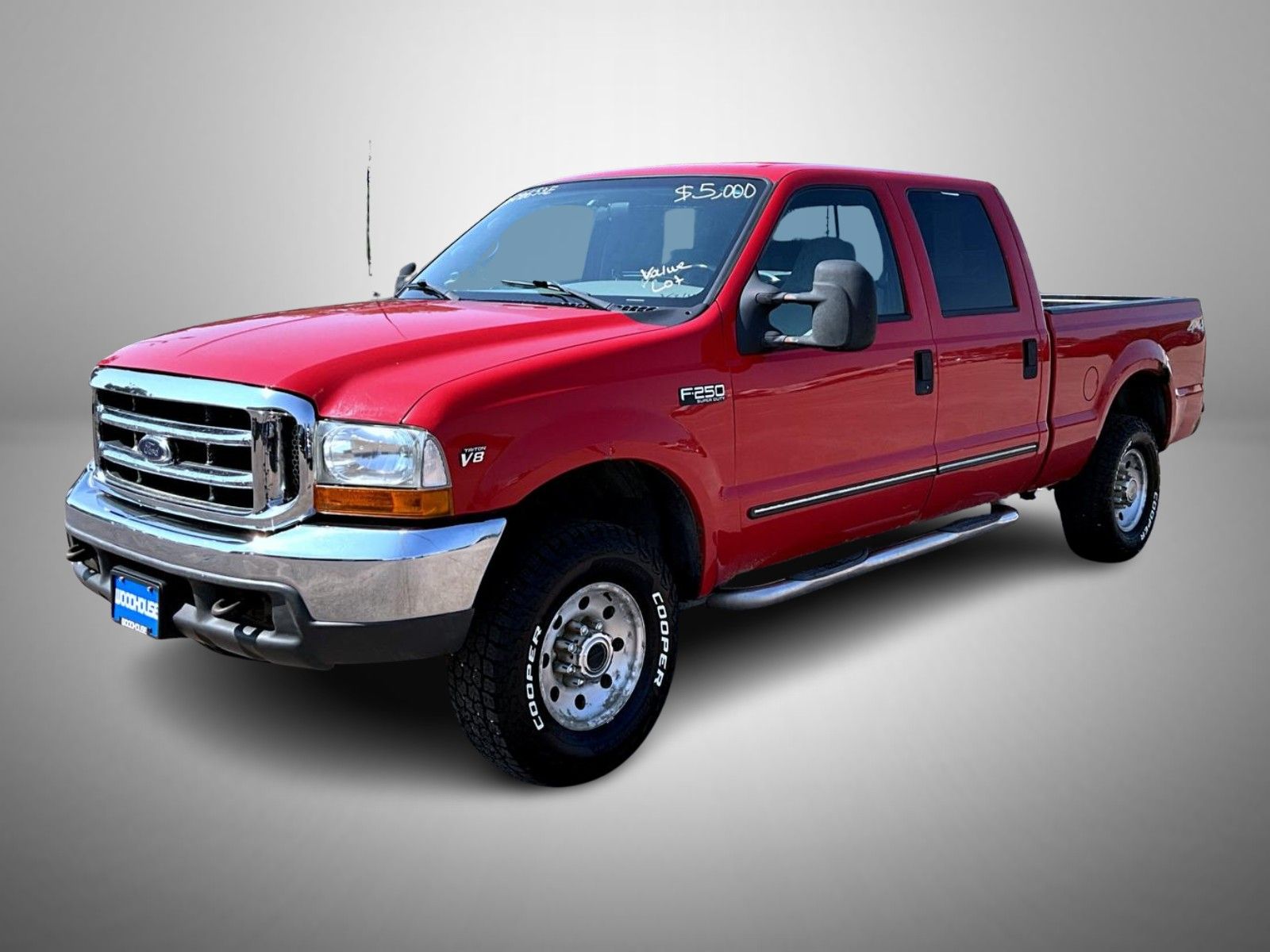 Red 2000 Ford F-250 Super Duty Pickup Truck Four-Wheel Drive