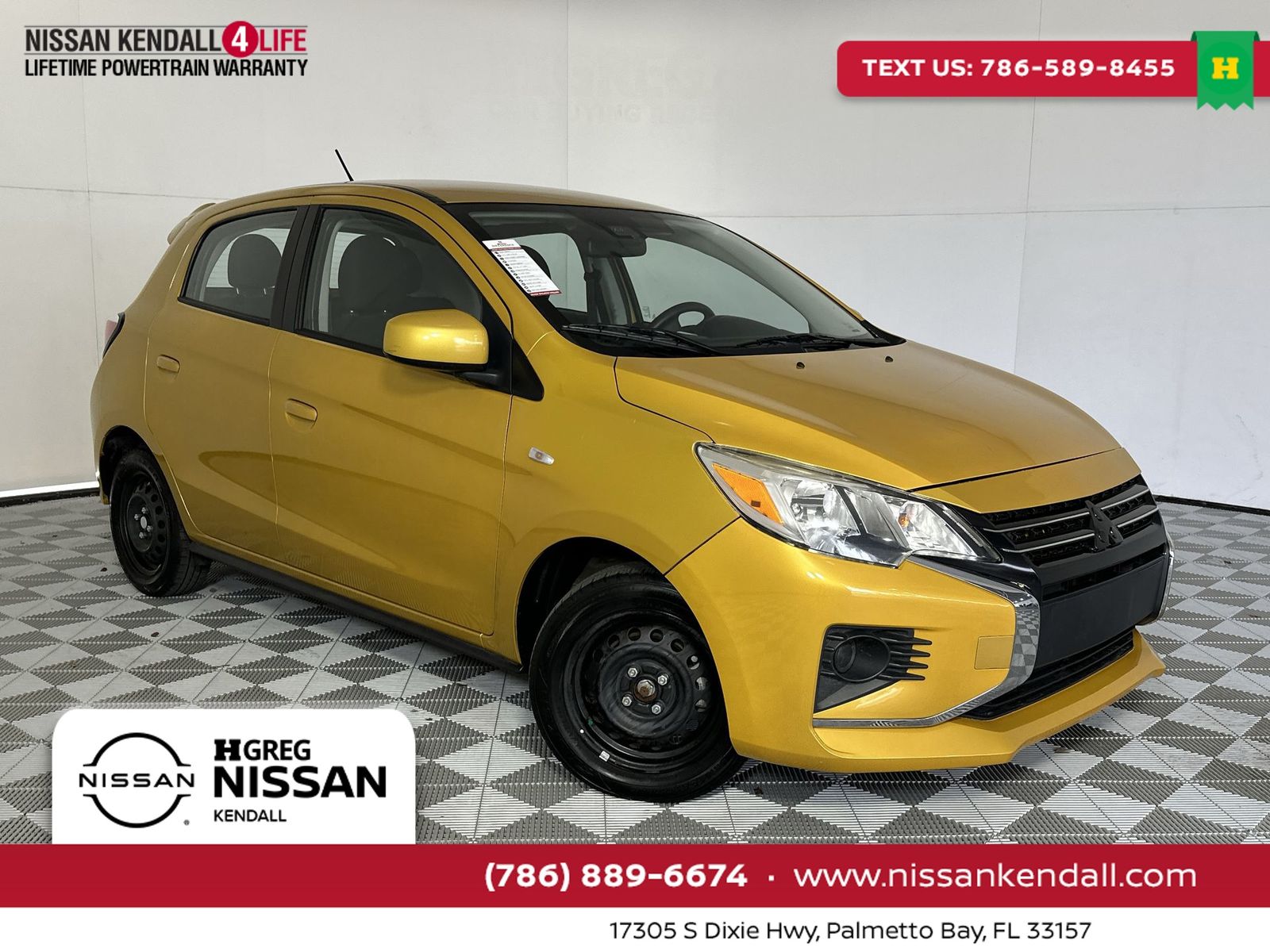 Gold 2024 Mitsubishi Mirage ES FWD Hatchback Front-Wheel Drive Continuously Variable Transmission