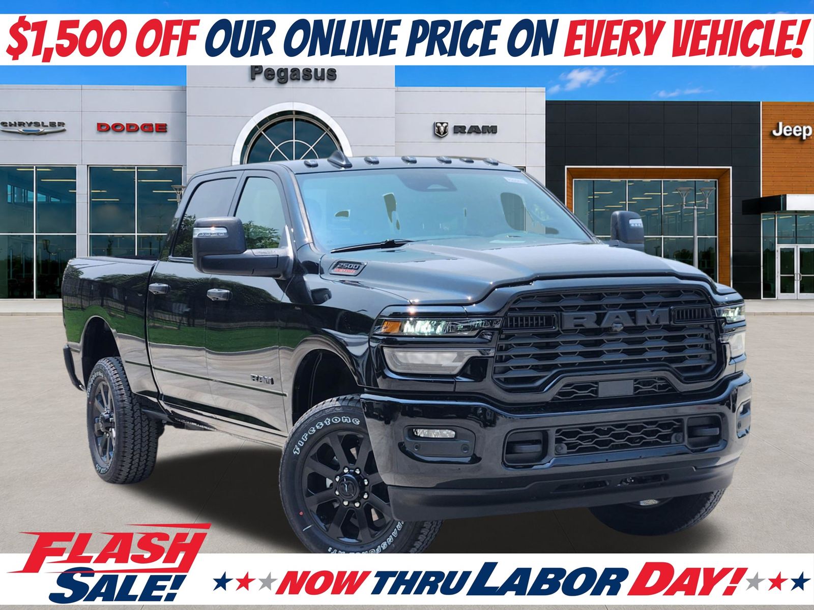 Diamond Black Crystal Pearlcoat 2026 RAM 2500 Pickup Truck Four-Wheel Drive 8-Speed Automatic