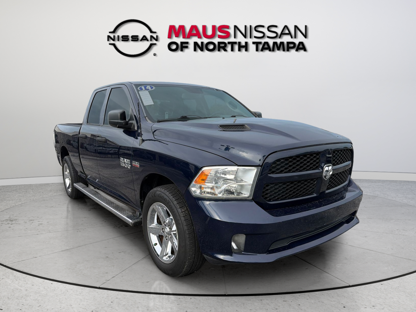 True Blue Pearlcoat 2014 RAM 1500 Pickup Truck Four-Wheel Drive 6-Speed Automatic