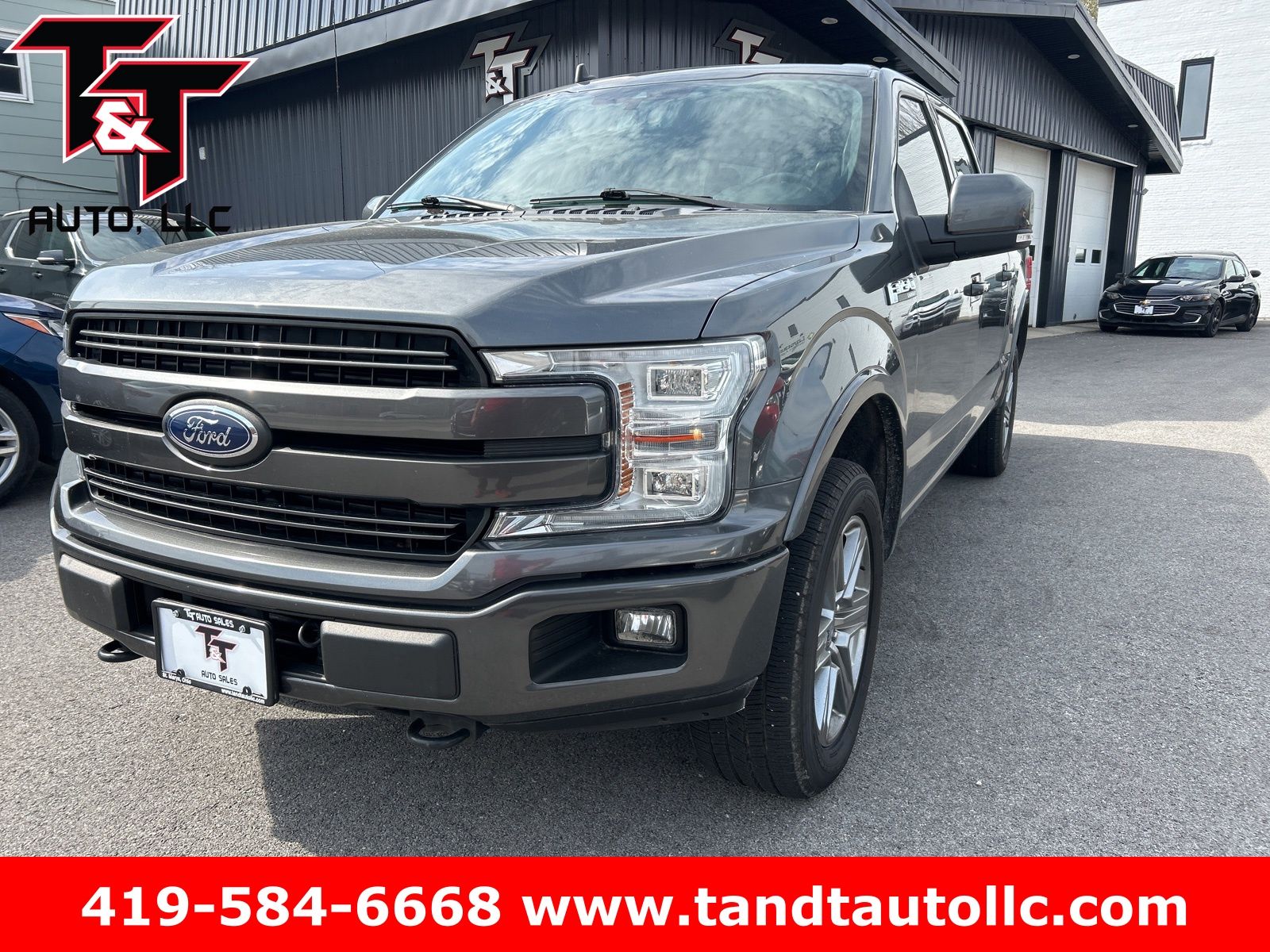 Gray 2019 Ford F-150 Lariat SuperCrew 4WD Pickup Truck Four-Wheel Drive Automatic