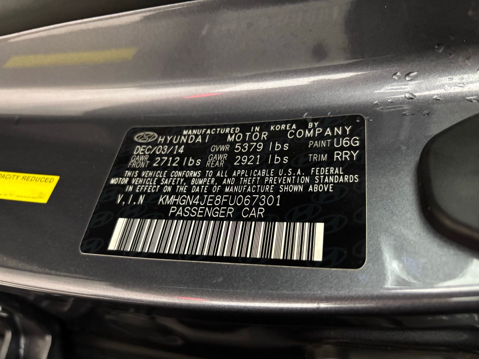 Used Car 2015 Hyundai Genesis  3.8 For Sale Under $15,000 In Austin, Texas