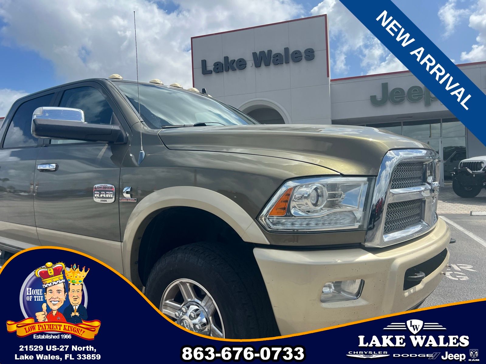 Prairie Pearlcoat 2013 RAM 2500 Laramie Longhorn Crew Cab 4WD Pickup Truck Four-Wheel Drive 6-Speed Automatic
