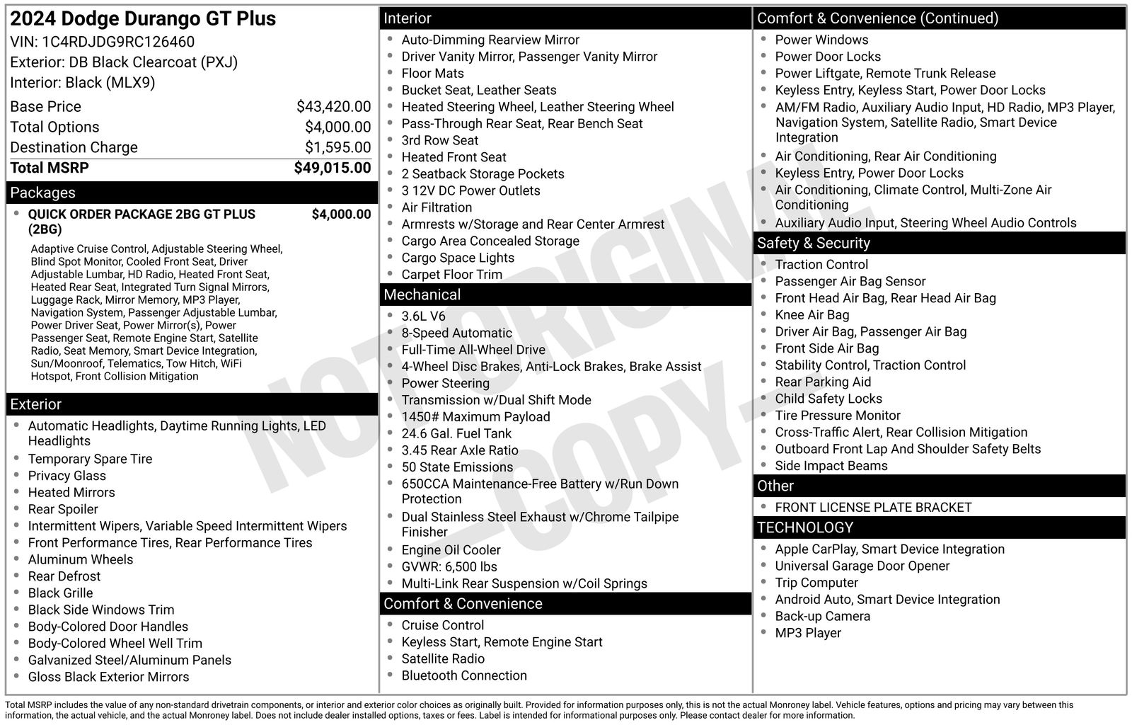 Used Car 2024 Dodge Durango  Gt Plus For Sale Under $40,000 In Austin, Texas