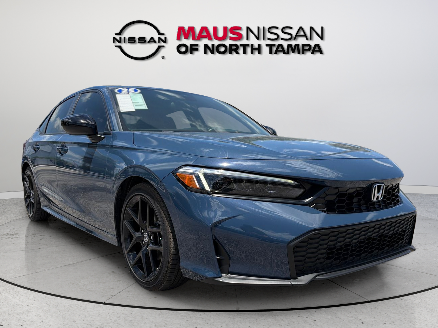 Blue Lagoon Pearl 2025 Honda Civic Sedan Front-Wheel Drive Continuously Variable Transmission