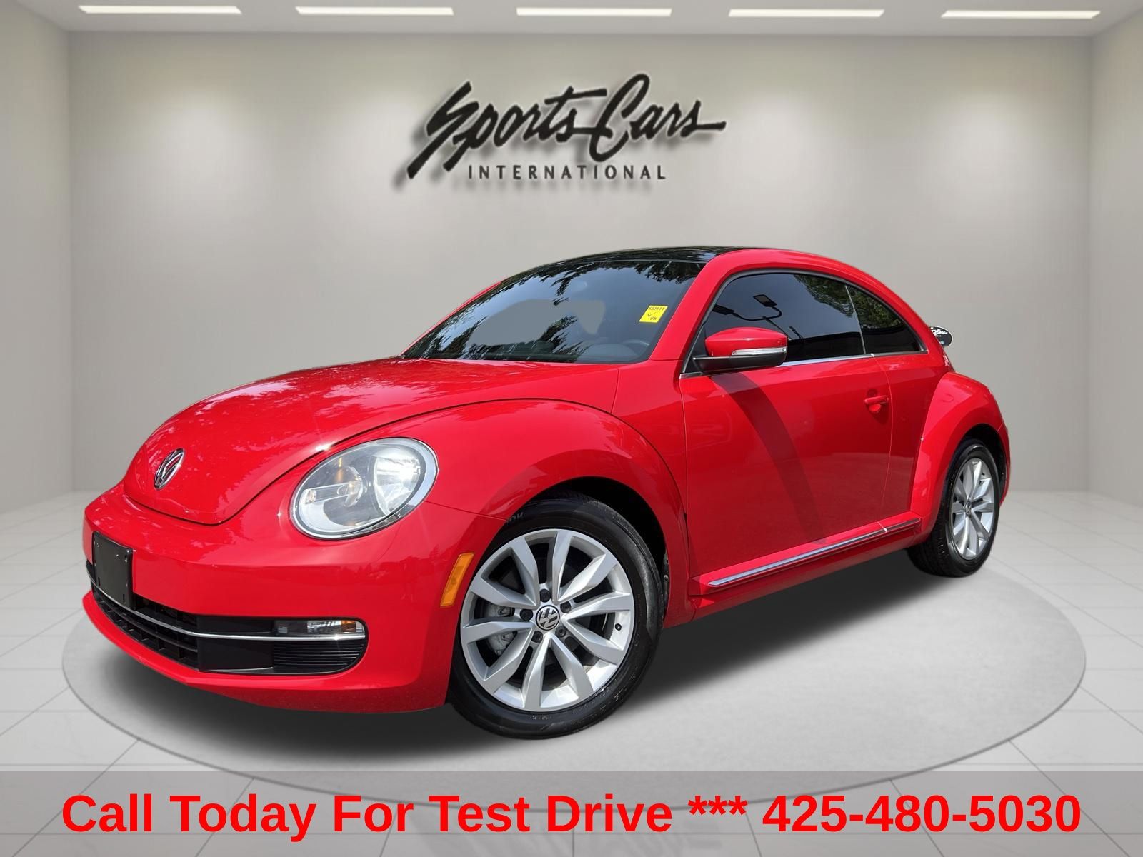 Red 2015 Volkswagen Beetle TDI Hatchback Front-Wheel Drive 6-Speed Dual Clutch