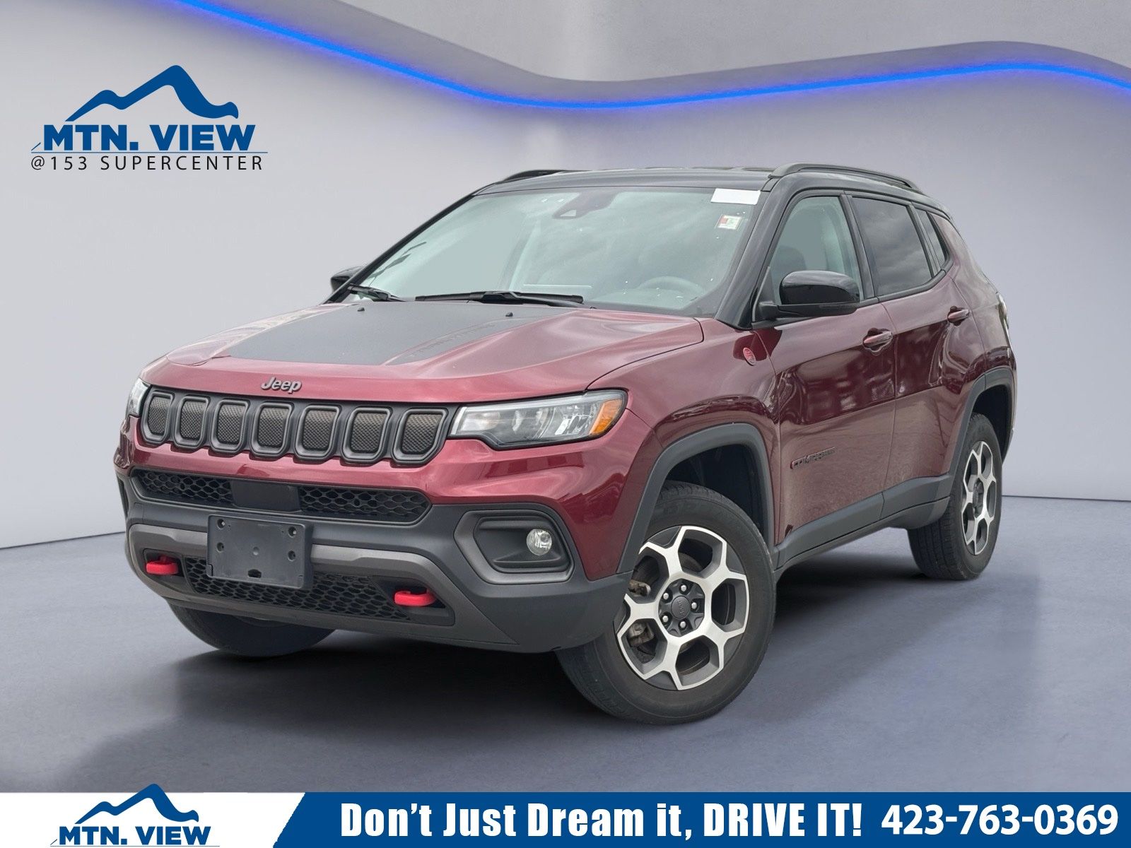 Velvet Red Pearlcoat 2022 Jeep Compass SUV / Crossover Four-Wheel Drive 9-Speed Automatic