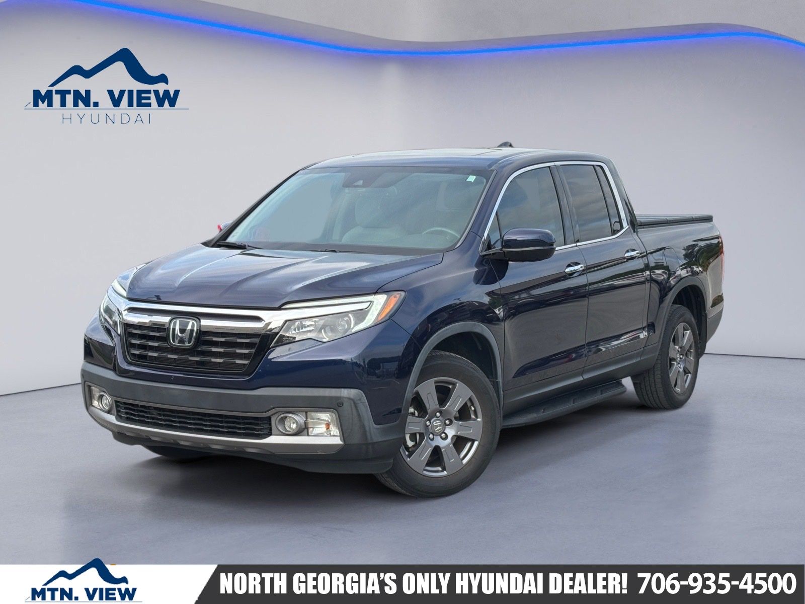 Blue 2020 Honda Ridgeline RTL-E AWD Pickup Truck All-Wheel Drive 9-Speed Automatic