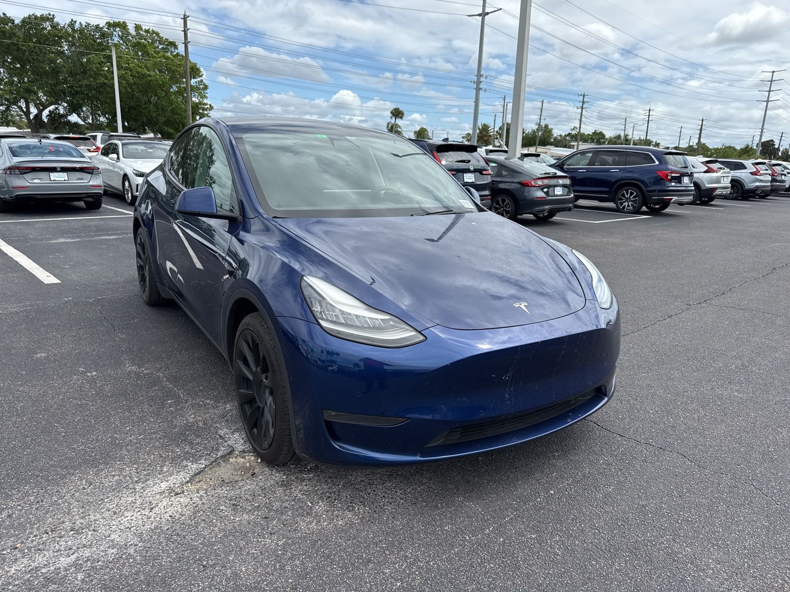 Deep Blue Metallic 2021 Tesla Model Y Long Range AWD SUV / Crossover All-Wheel Drive 1-Speed Automatic