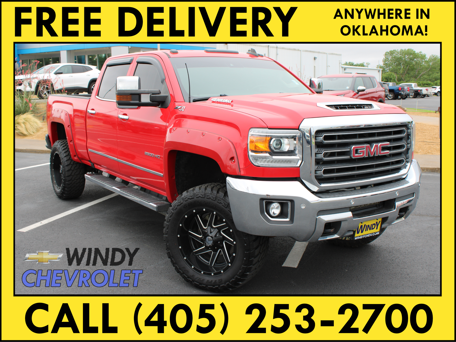 Cardinal Red 2019 GMC Sierra 2500HD SLT Crew Cab 4WD Pickup Truck Four-Wheel Drive 6-Speed Automatic