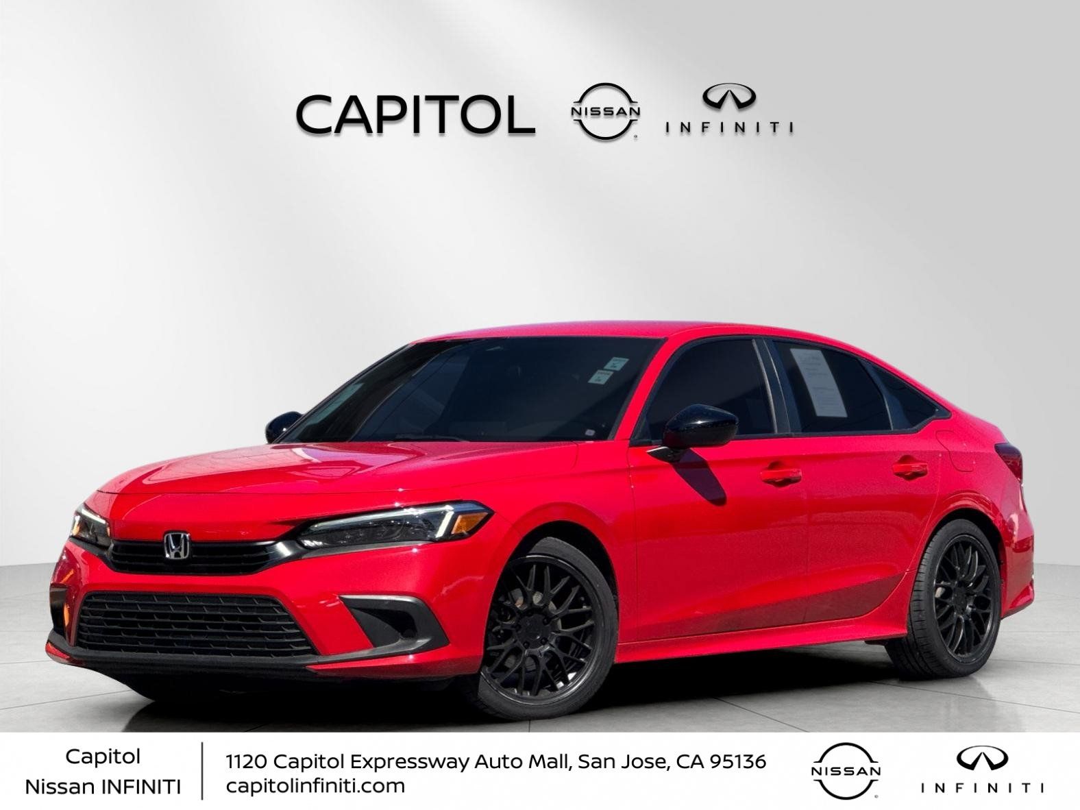 Rallye Red 2022 Honda Civic Sedan Front-Wheel Drive Continuously Variable Transmission