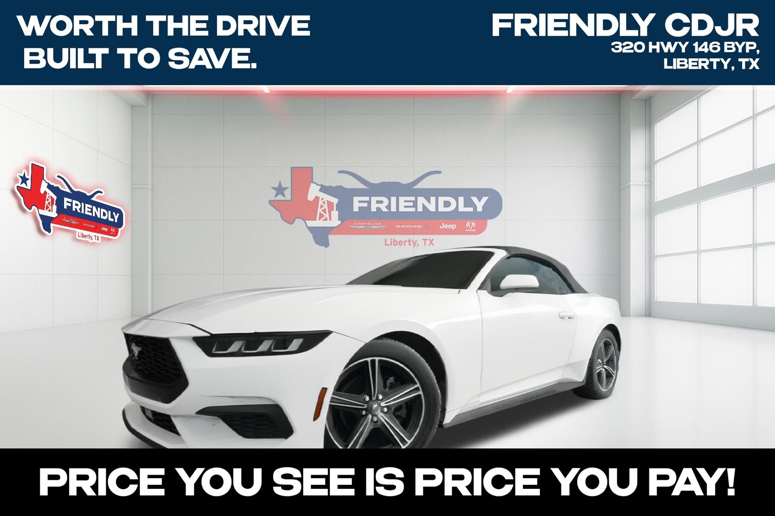 Oxford White 2024 Ford Mustang EcoBoost Premium Convertible RWD Convertible Rear-Wheel Drive Automatic