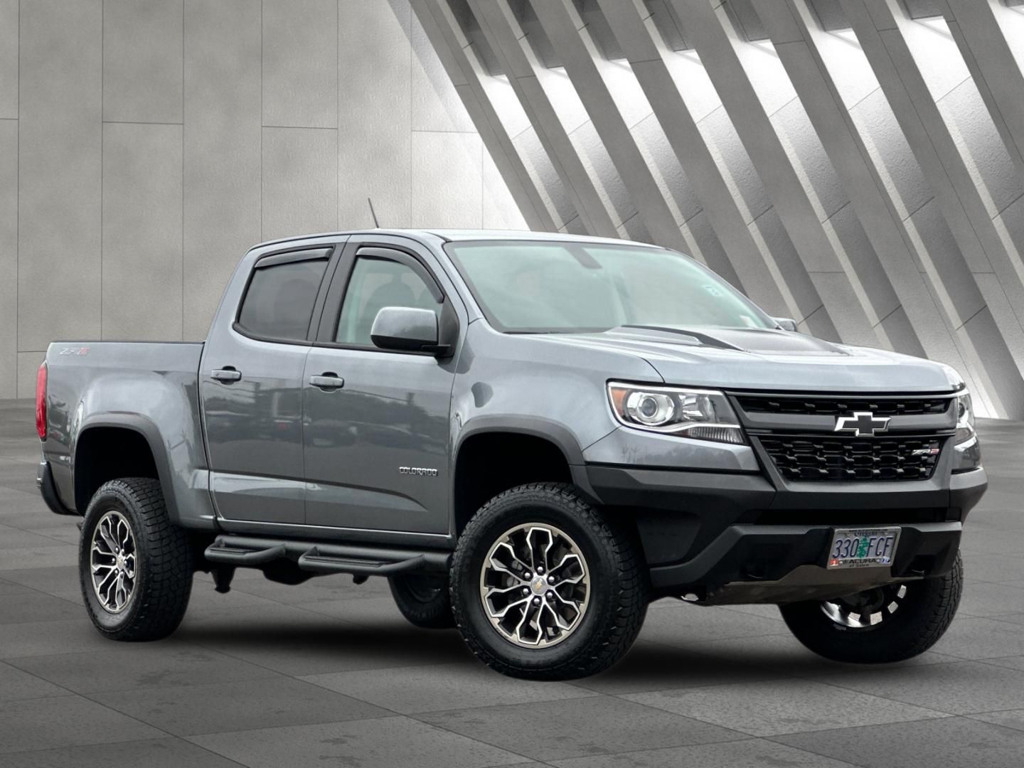 Gray (Satin Steel Metallic) 2019 Chevrolet Colorado Pickup Truck Four-Wheel Drive 8-Speed Automatic