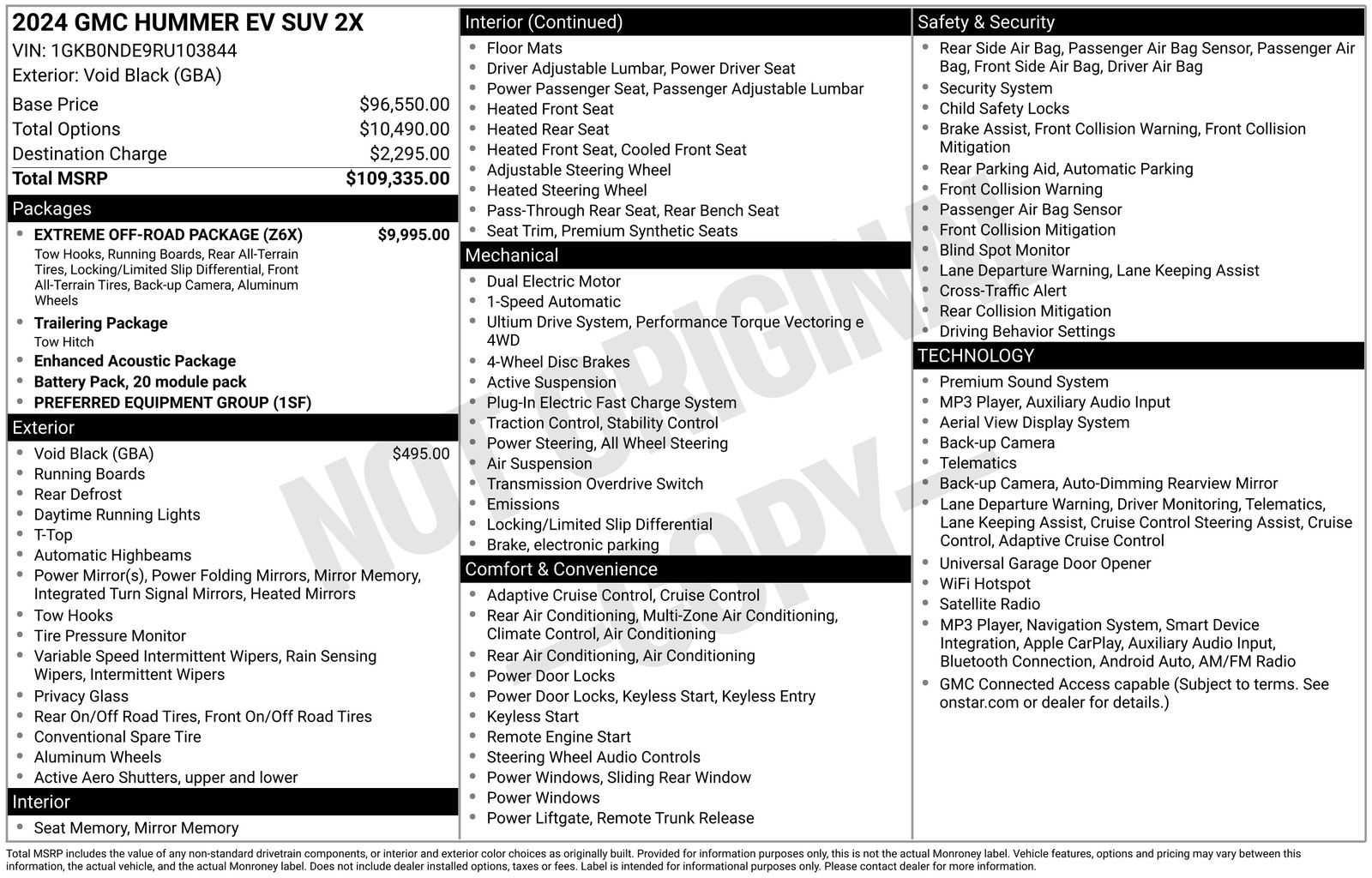Void Black 2024 GMC Hummer EV SUV SUV / Crossover All-Wheel Drive 1-Speed Automatic