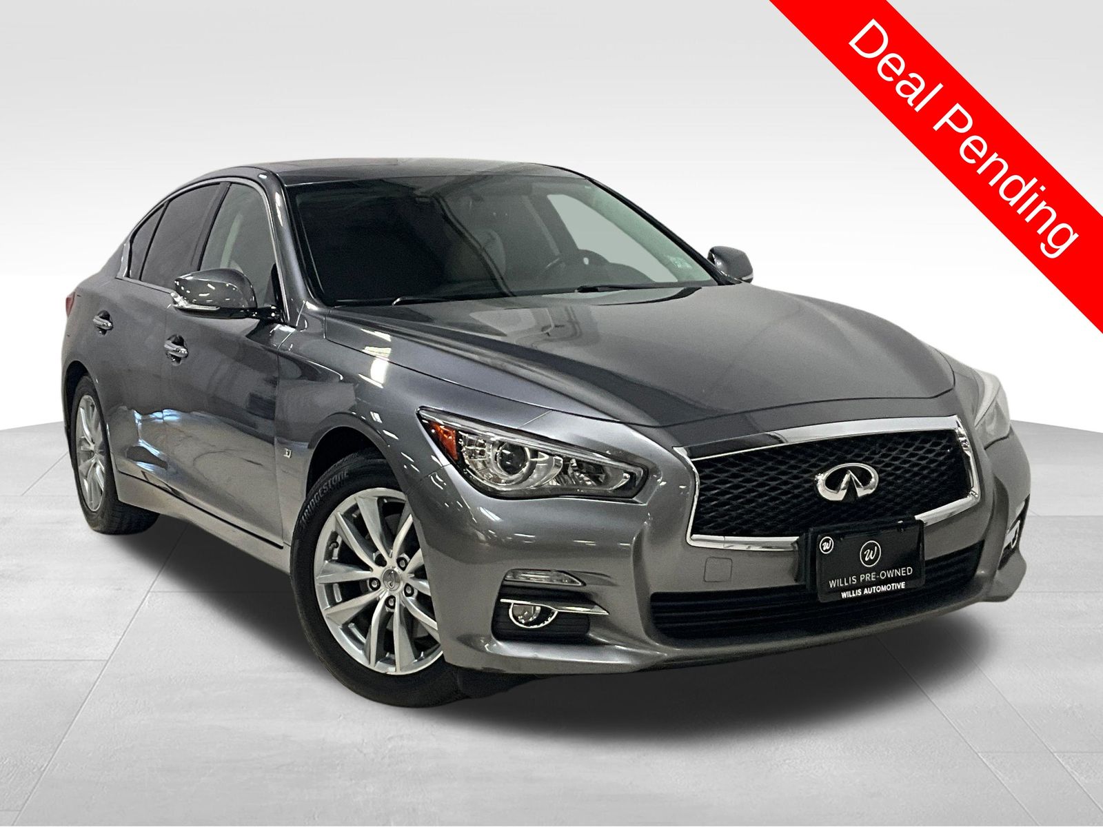 Gray (Graphite Shadow) 2015 INFINITI Q50 Sedan All-Wheel Drive 7-Speed Automatic