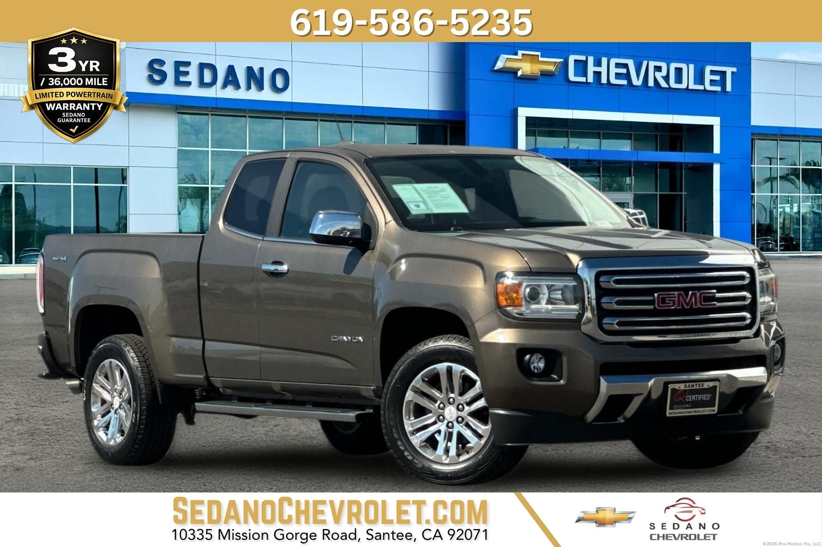 Bronze Alloy Metallic 2015 GMC Canyon Pickup Truck Four-Wheel Drive 6-Speed Automatic