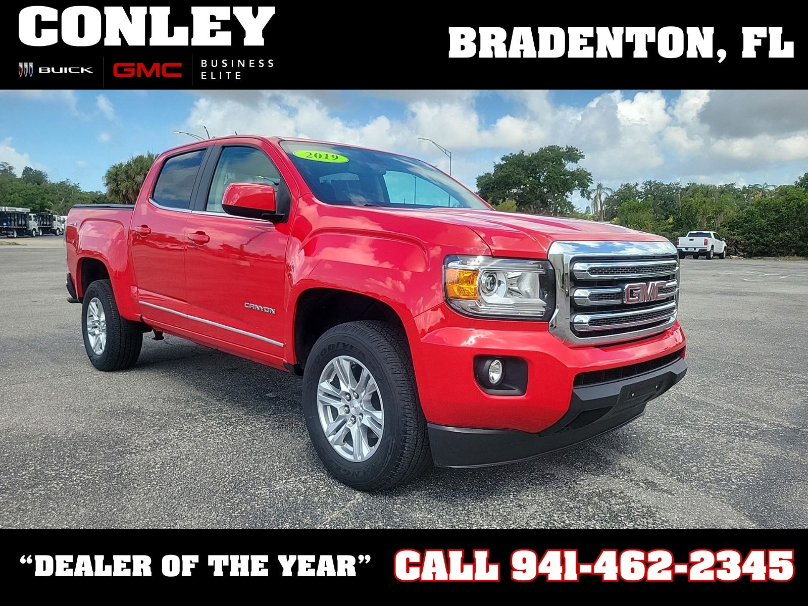Cardinal Red 2019 GMC Canyon Pickup Truck Four-Wheel Drive 8-Speed Automatic
