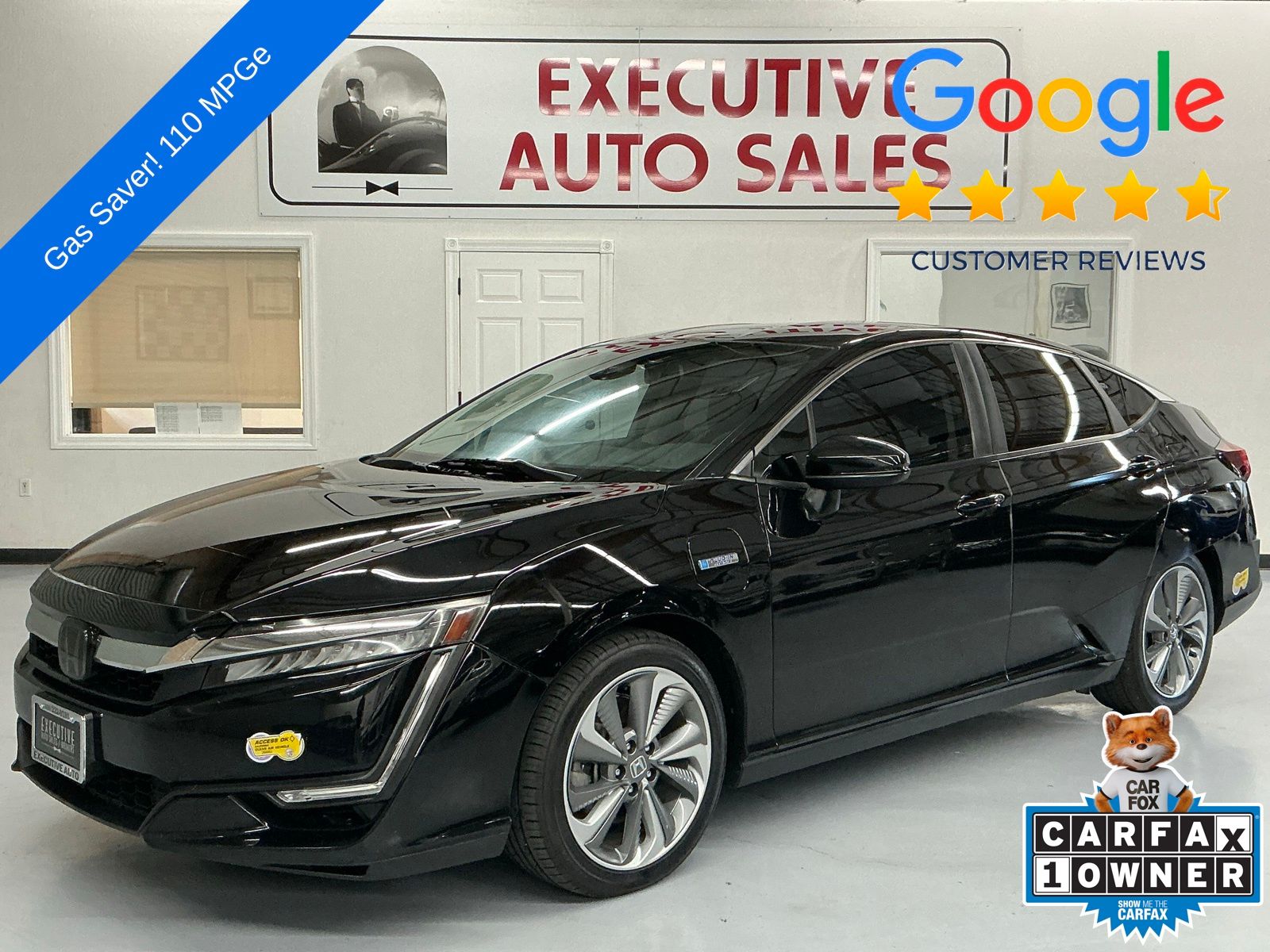 Crystal Black Pearl 2019 Honda Clarity Hybrid Plug-In Sedan Front-Wheel Drive Continuously Variable Transmission