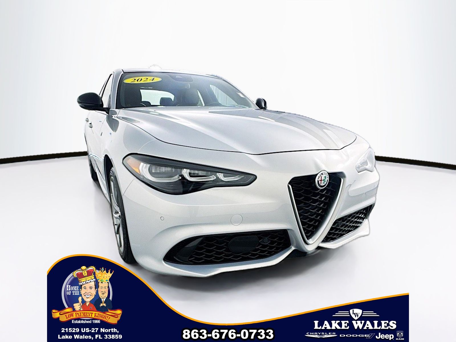 Moonlight Gray 2024 Alfa Romeo Giulia Ti AWD Sedan All-Wheel Drive 8-Speed Automatic