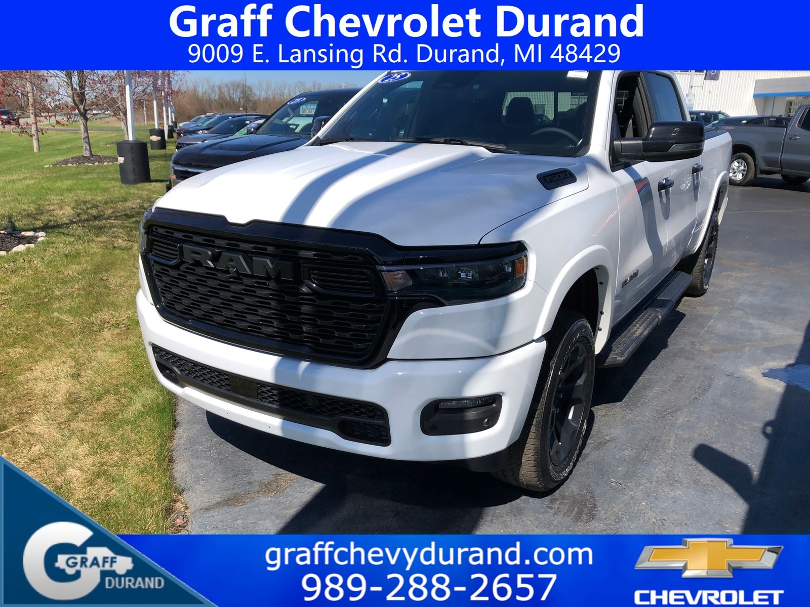 Bright White Clearcoat 2025 RAM 1500 Big Horn Crew Cab 4WD Pickup Truck Four-Wheel Drive 8-Speed Automatic