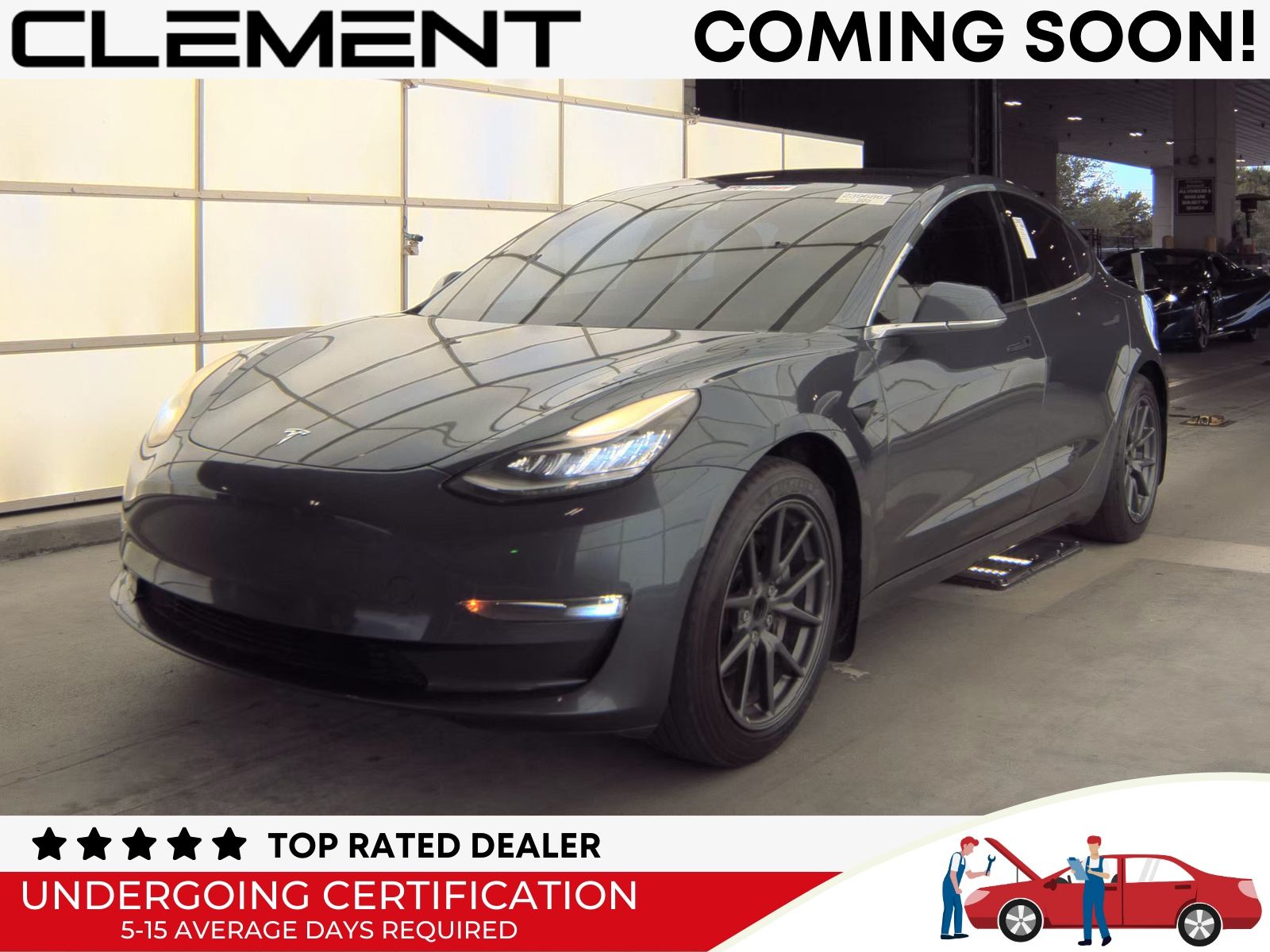 Midnight Silver Metallic 2019 Tesla Model 3 Sedan Rear-Wheel Drive 1-Speed Automatic