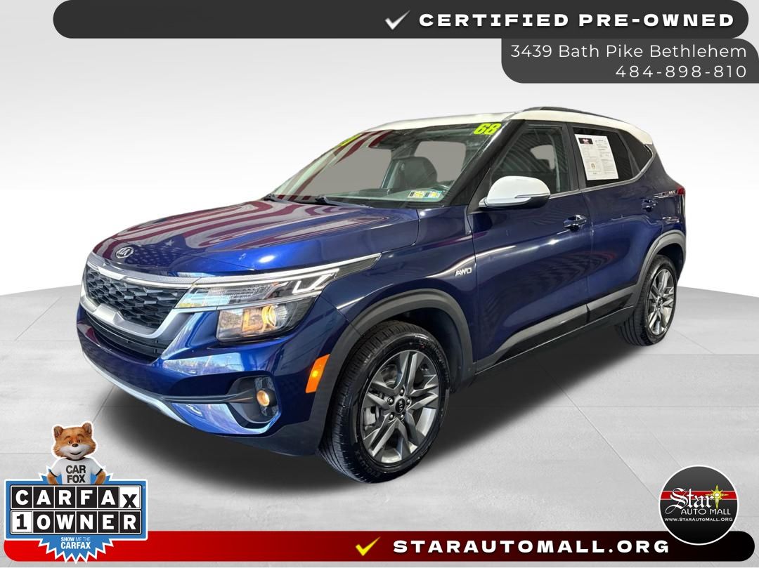 Ocean Blue 2021 Kia Seltos SUV / Crossover All-Wheel Drive Continuously Variable Transmission