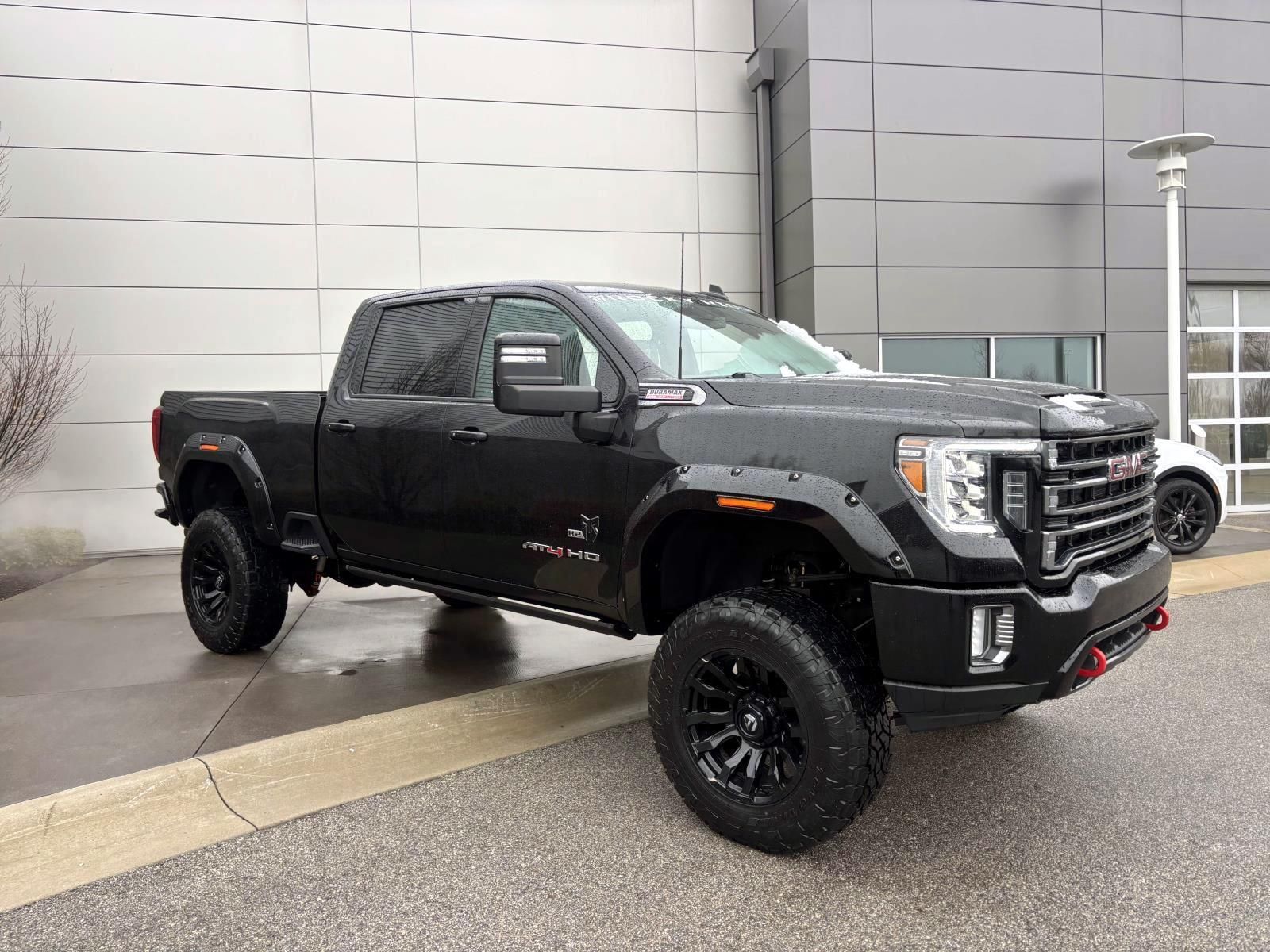 Black (Ebony Twilight Metallic) 2022 GMC Sierra 3500HD AT4 Crew Cab 4WD Pickup Truck Four-Wheel Drive Automatic