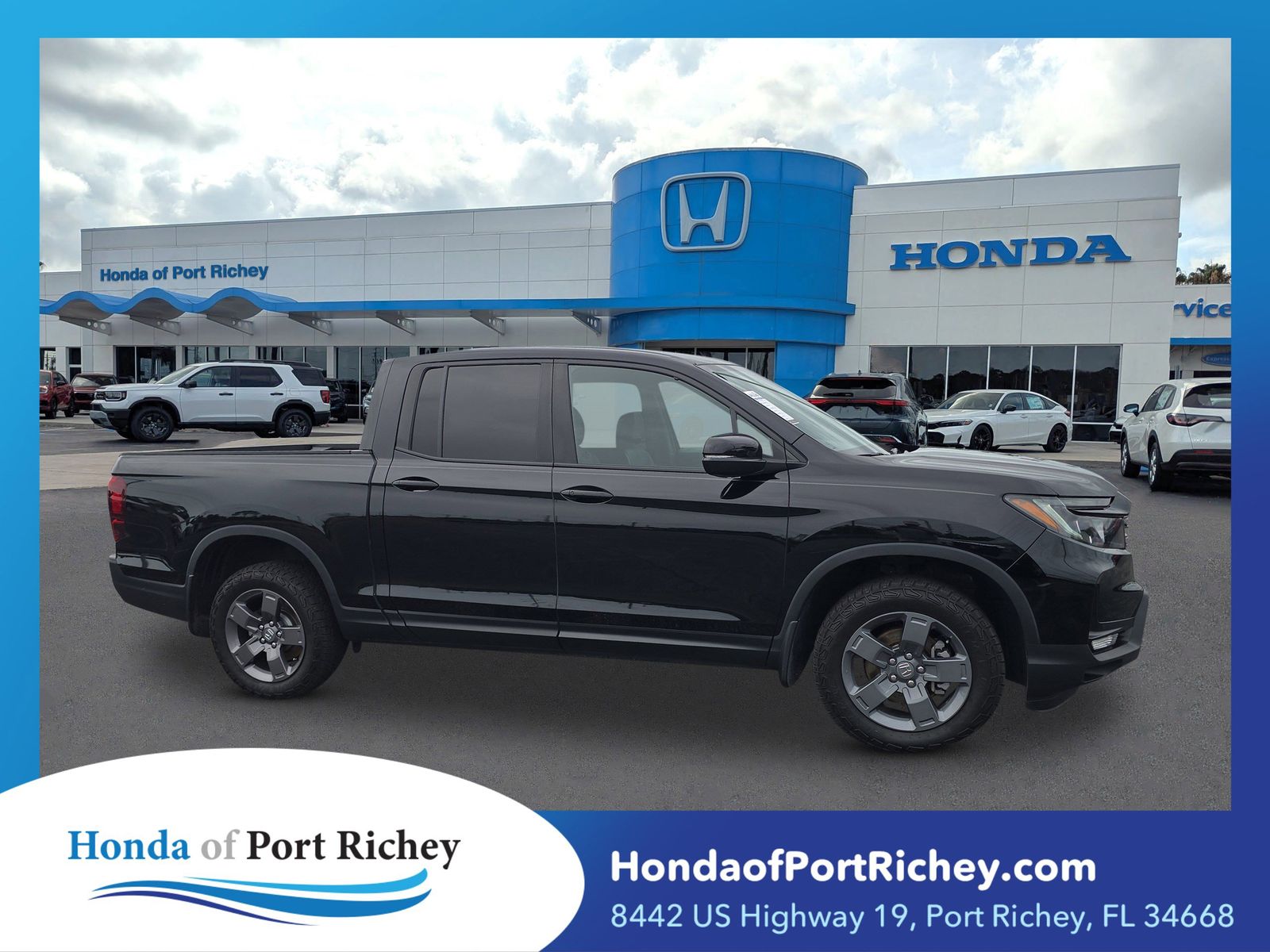 Crystal Black Pearl 2024 Honda Ridgeline TrailSport AWD Pickup Truck All-Wheel Drive 9-Speed Automatic