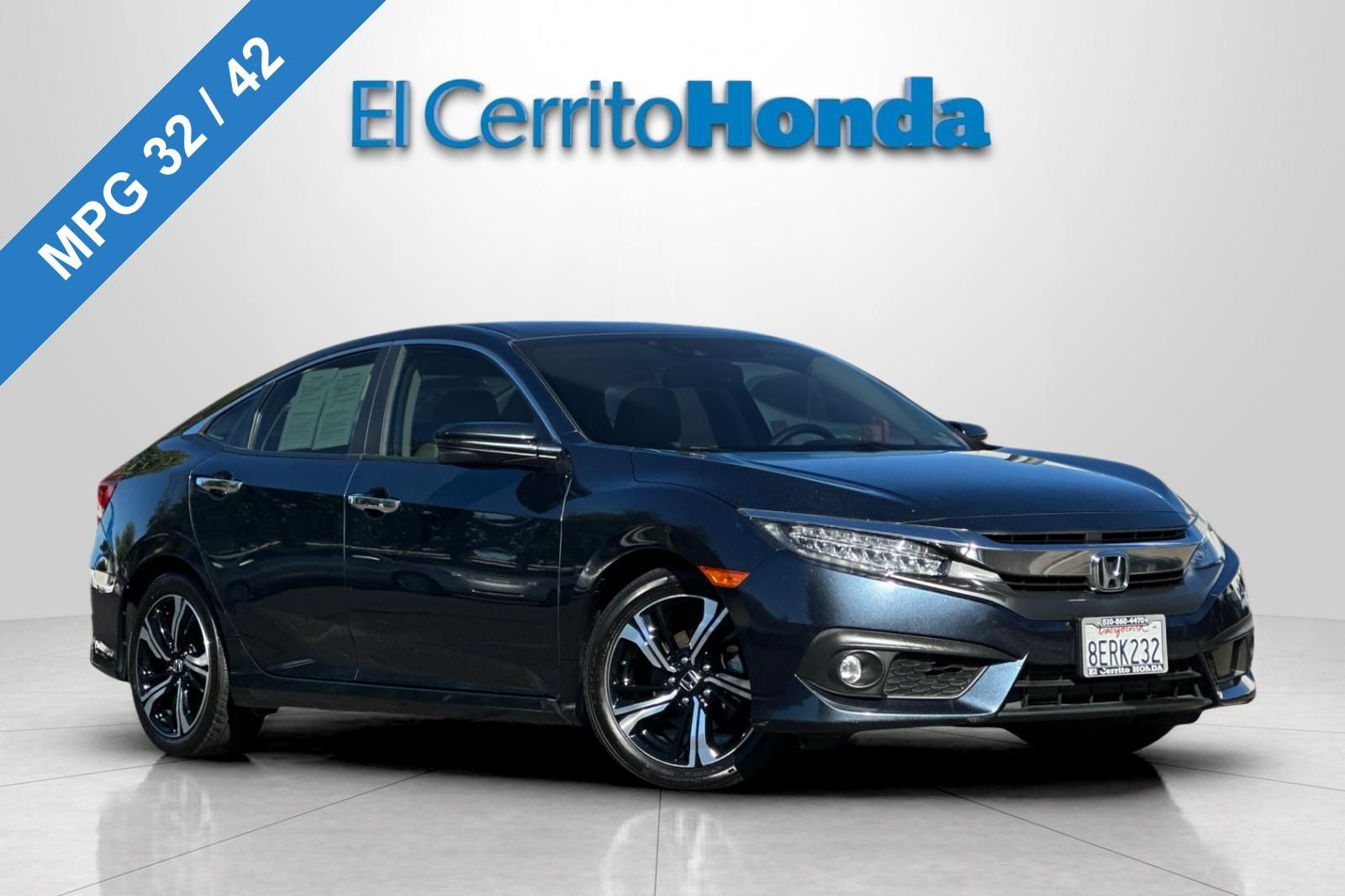 Crystal Black Pearl 2018 Honda Civic Touring Sedan Front-Wheel Drive Continuously Variable Transmission