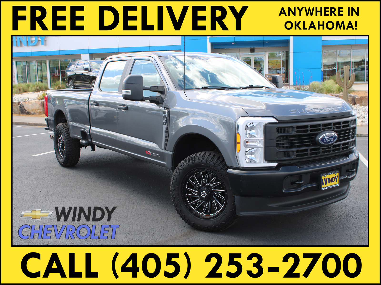 Gray Metallic 2024 Ford F-350 Super Duty XL Crew Cab 4WD Pickup Truck Four-Wheel Drive Automatic