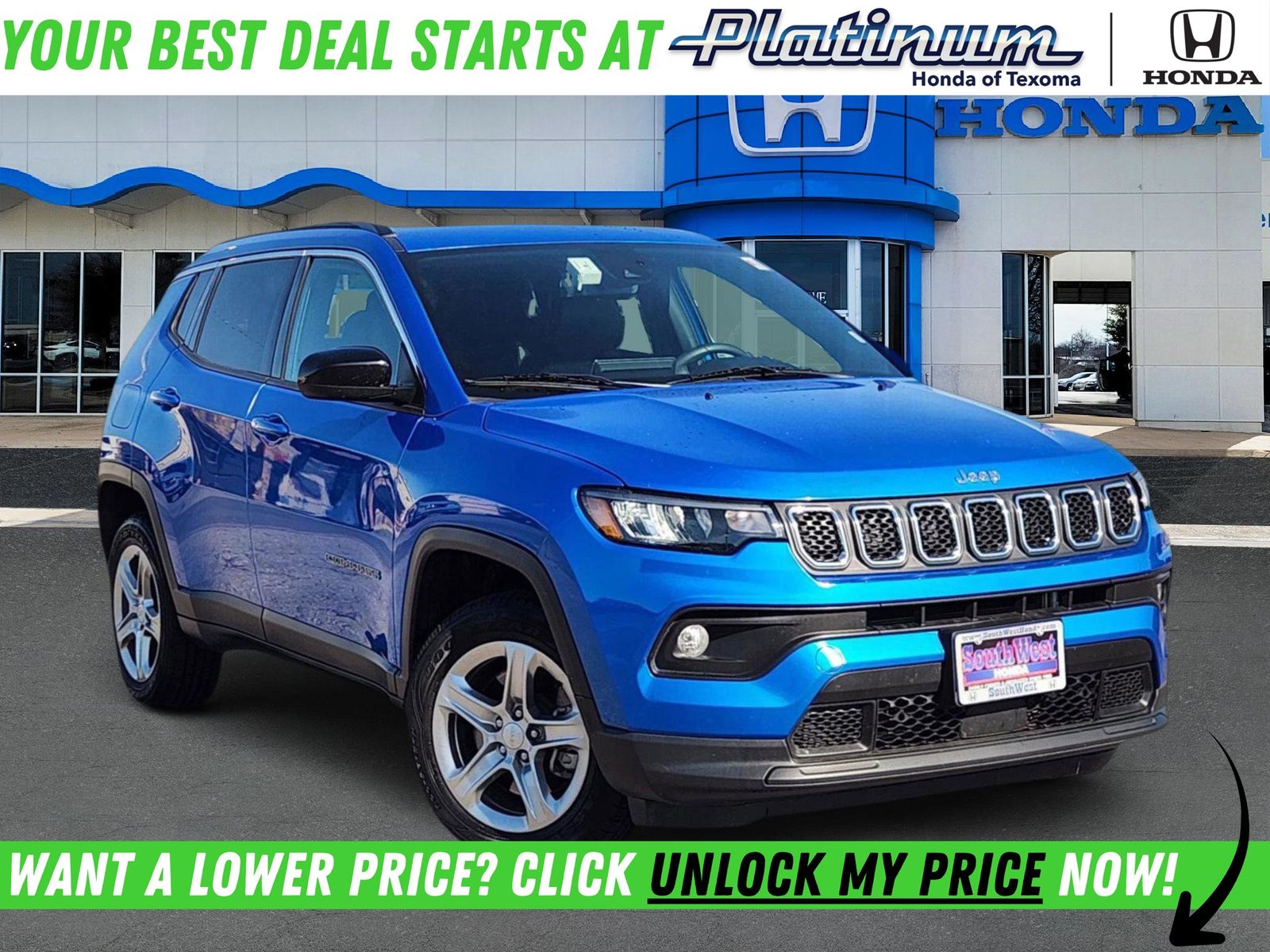 Hydro Blue Pearlcoat 2024 Jeep Compass SUV / Crossover Four-Wheel Drive 8-Speed Automatic